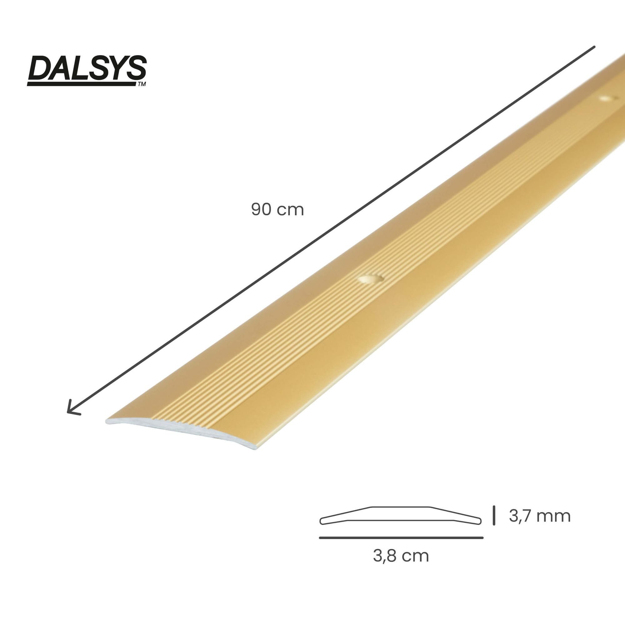 Dalsys Übergangsprofil Verbindungsprofil aus Aluminium (90 cm x 38 mm, Gold, 1-St), Zum Schrauben, geeignet für u.a. Fliesen, Laminat und Parkett