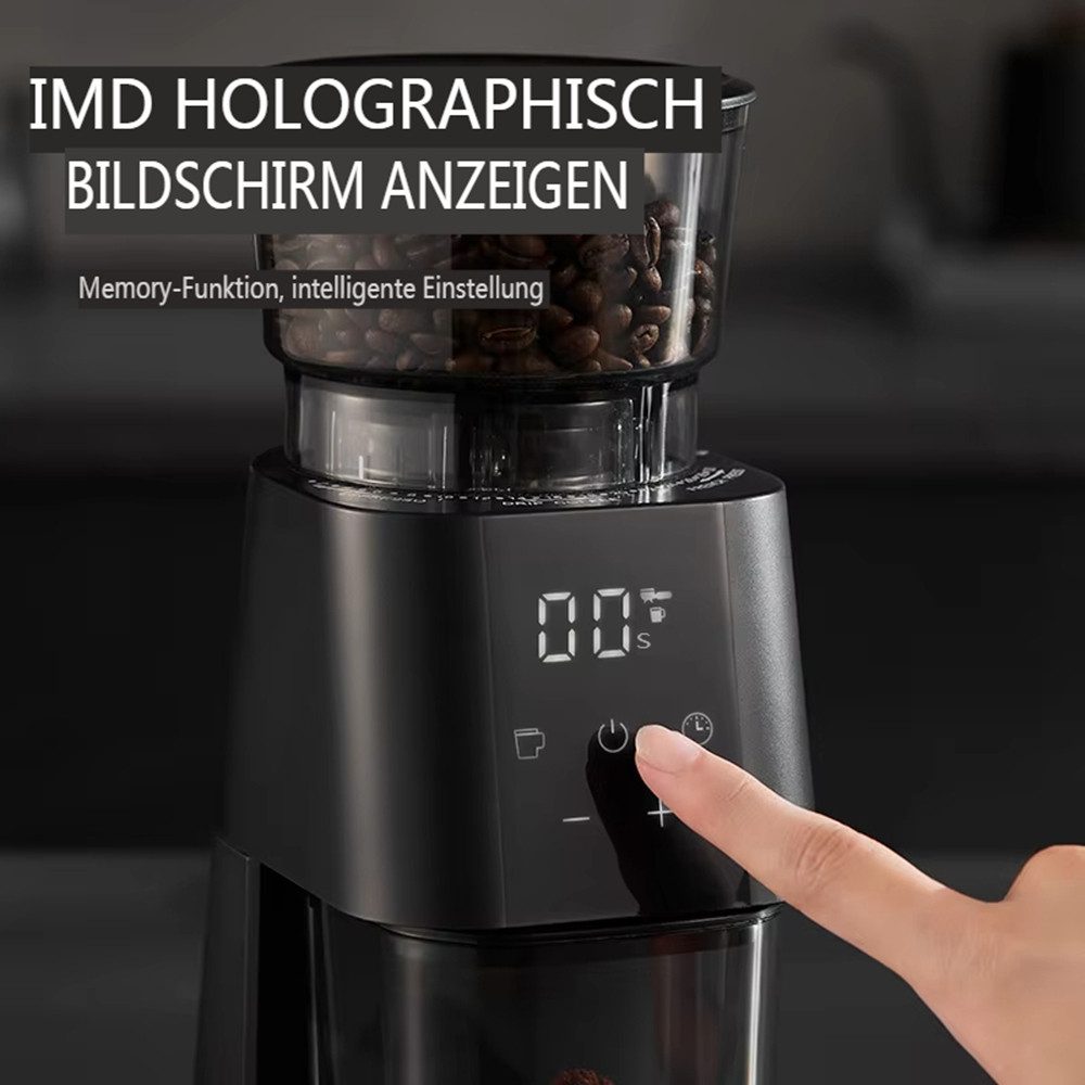 BLiTZWOLF Kaffeemühle, 150 W, Kegelmahlwerk, 100 g Bohnenbehälter, Elektrische Vollautomatisch, Bohnenmühle Kaffee-Bohnenzerkleinerer