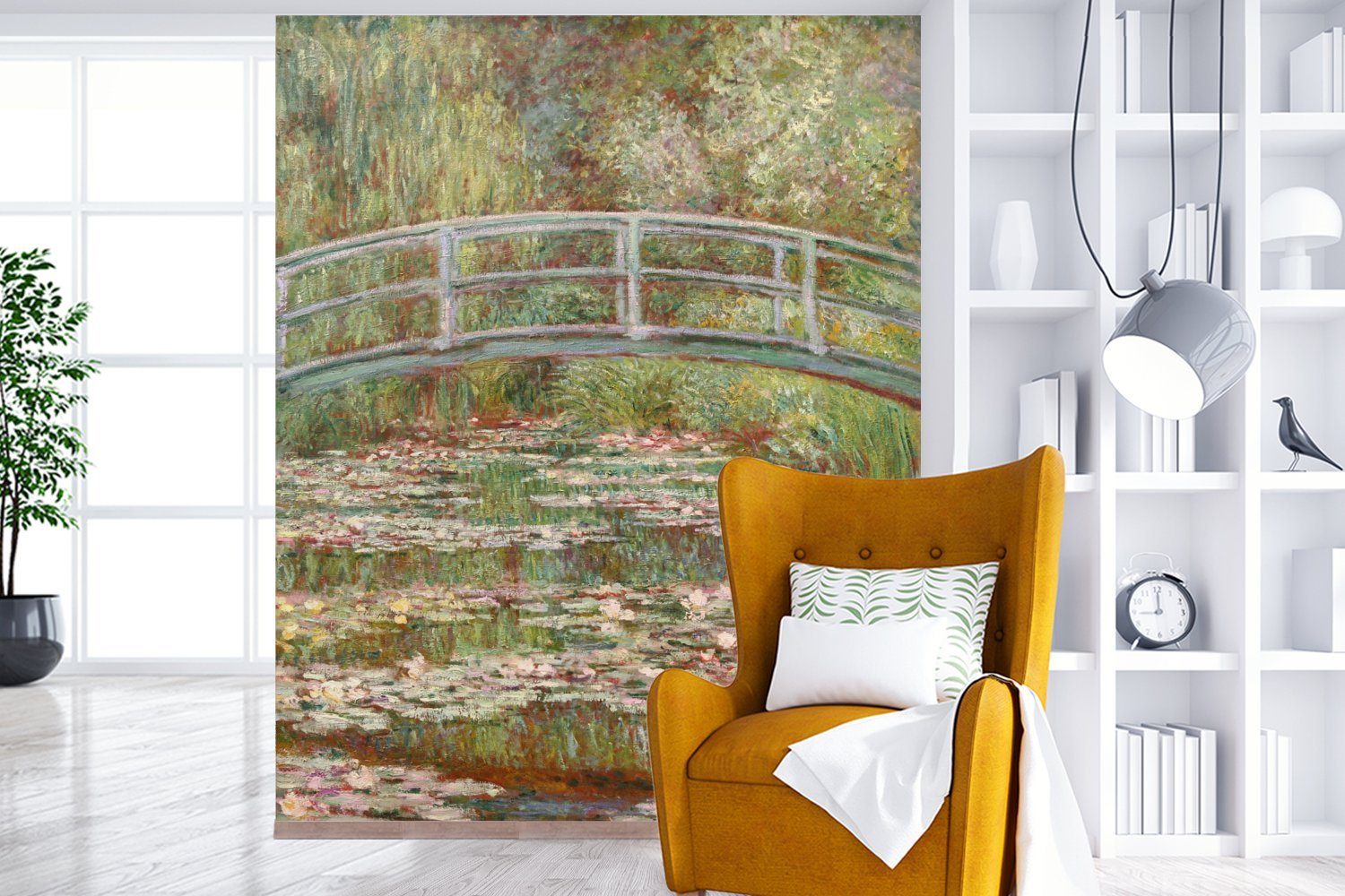 MuchoWow Fototapete Die japanische Gemälde Küche, Claude Monet, (3 Fototapete Wohnzimmer von bedruckt, Vliestapete Schlafzimmer St), Matt, für Brücke 