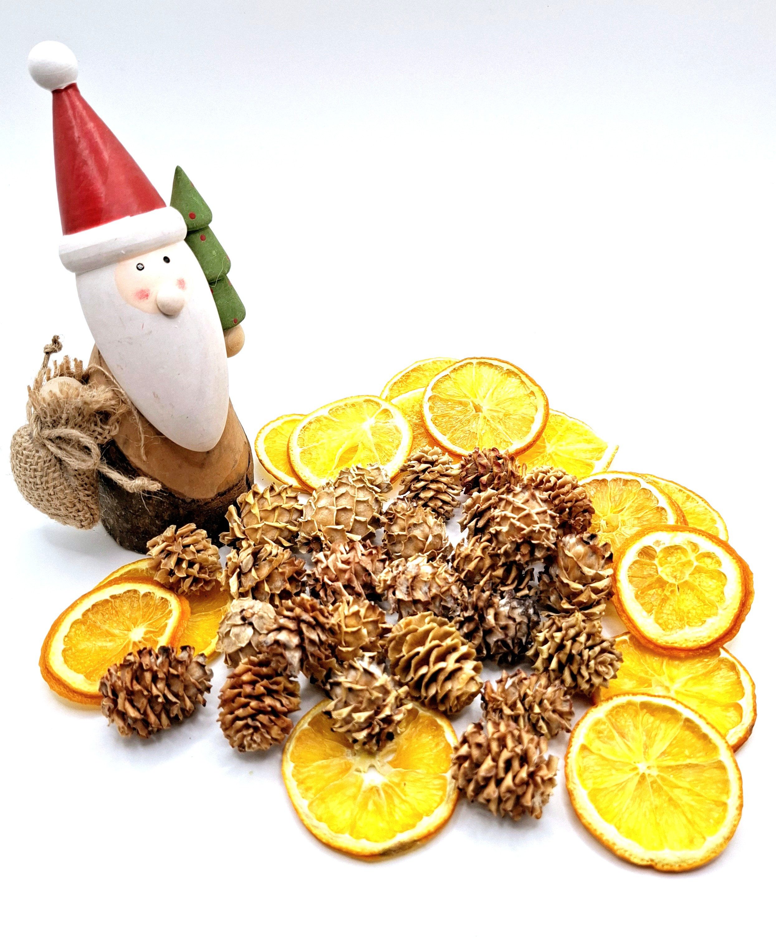 meytrade Adventskranz Naturdekoration Zubehör zum basteln Orangenscheiben Minizapfen DIY, Bastelset als Kranzdeko oder Steudeko zu Weihnachten
