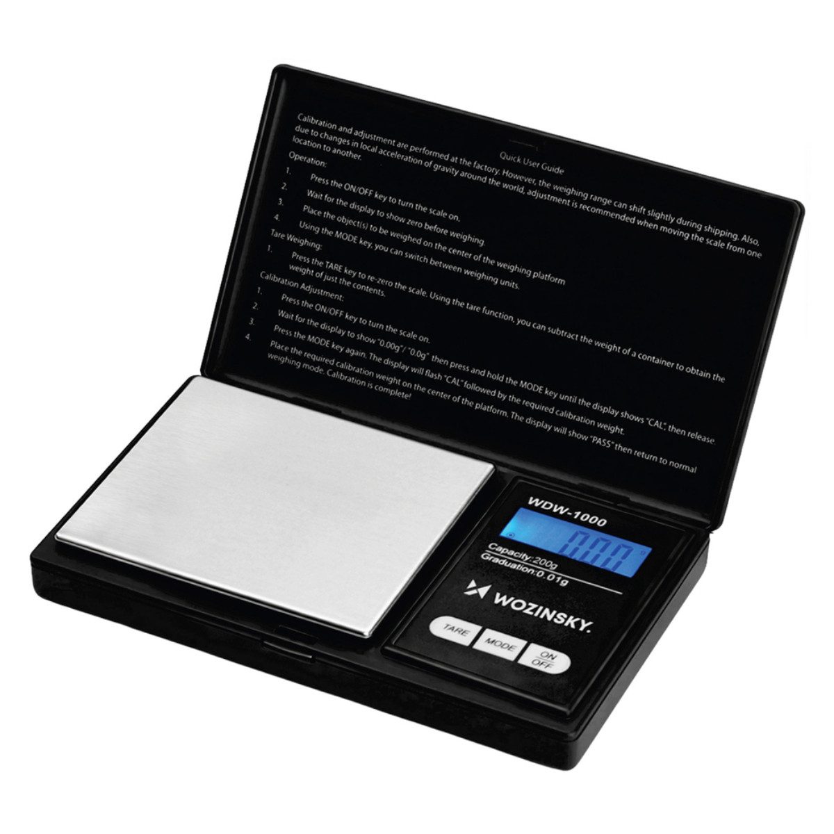 Wozinsky Feinwaage WDW-1000, 0,01 g Präzision mit LCD Beleuchtung