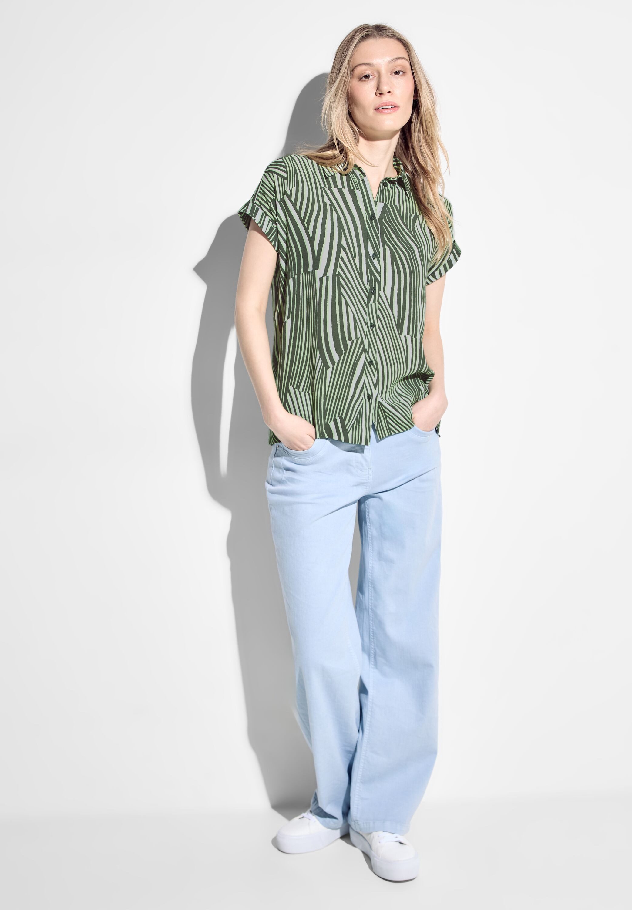 CECIL Kurzarmbluse mit Knopfleiste