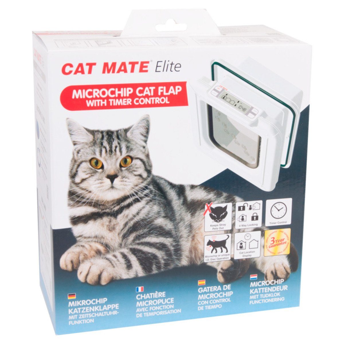 CAT MATE Katzenklappe Tür Elite Selective Chip&Disc weiß