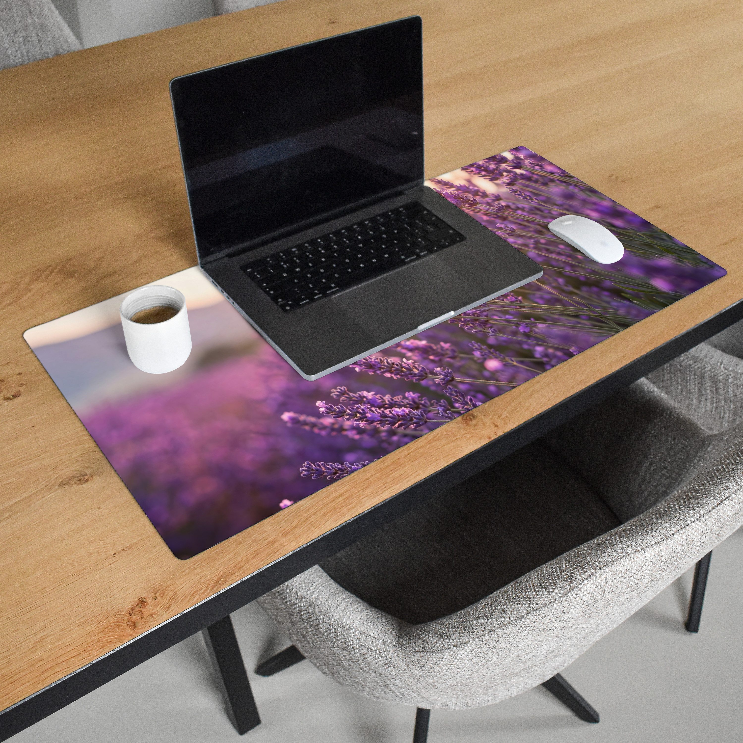 MuchoWow Gaming Mauspad Lavendel - Lila - Sonnenlicht (1-St), Gaming Mauspad XXL, Schreibtischunterlage, Desk Mat Groß, 80x40 cm