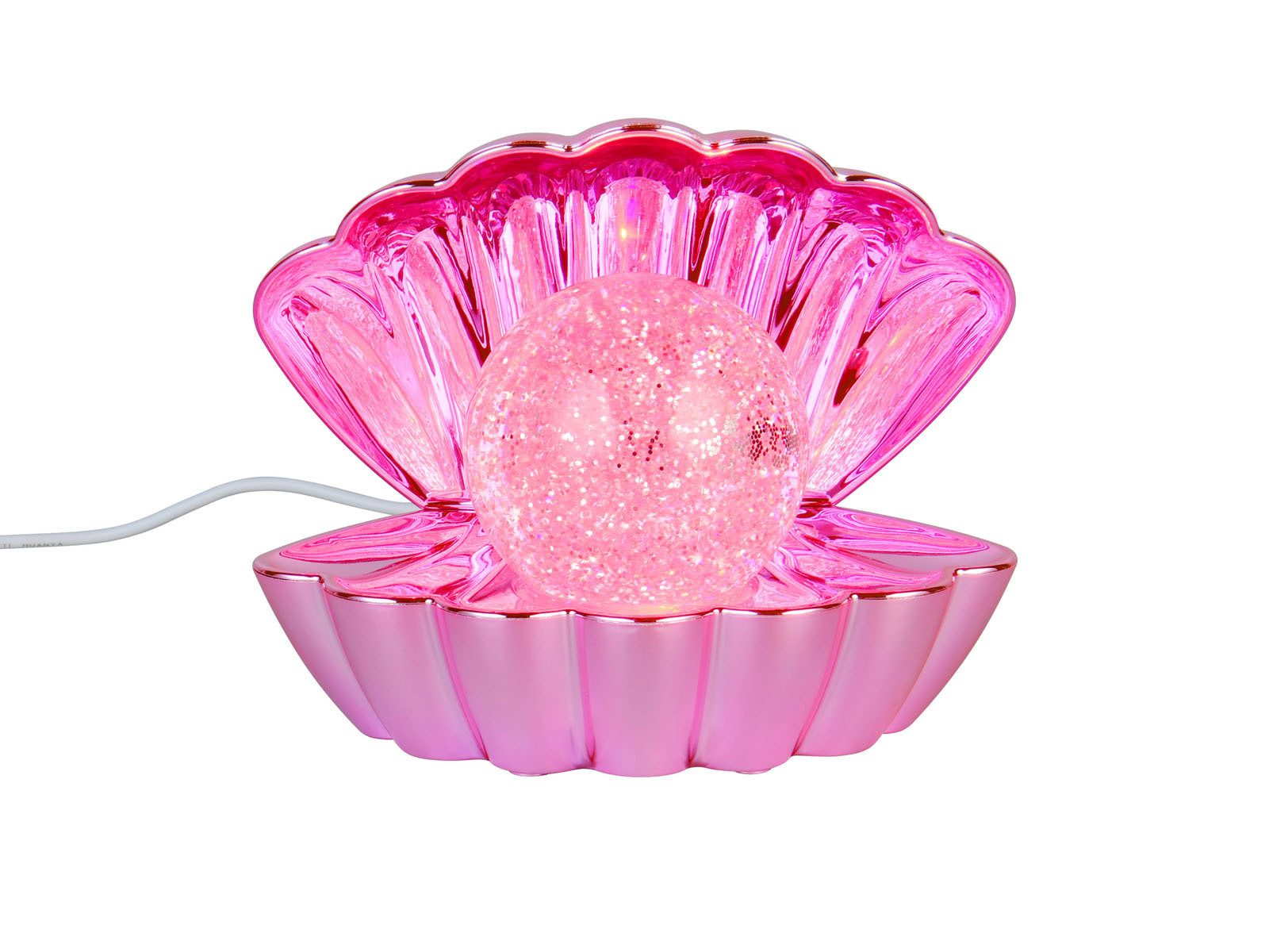 Reality Leuchten USB-Tischleuchte Muschel-Lampe RGB & Glitzerkugel, H 14cm, günstig online kaufen