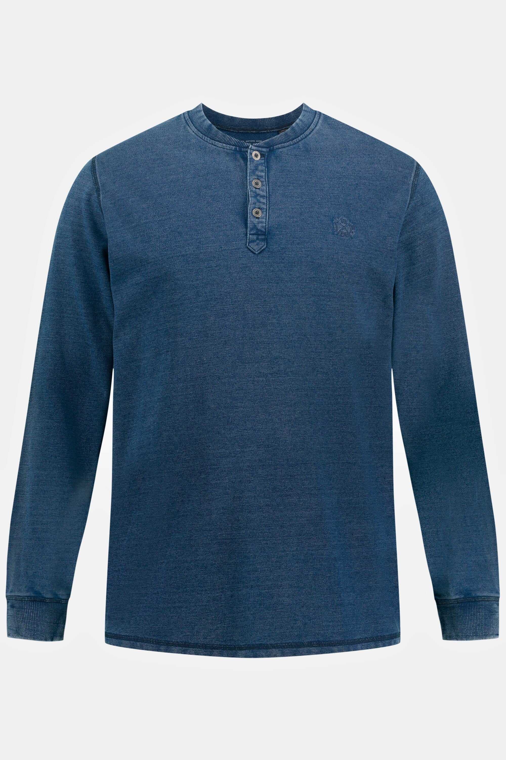 T-Shirt Langarm-Henley Look Vintage Piqué Rundhals JP1880