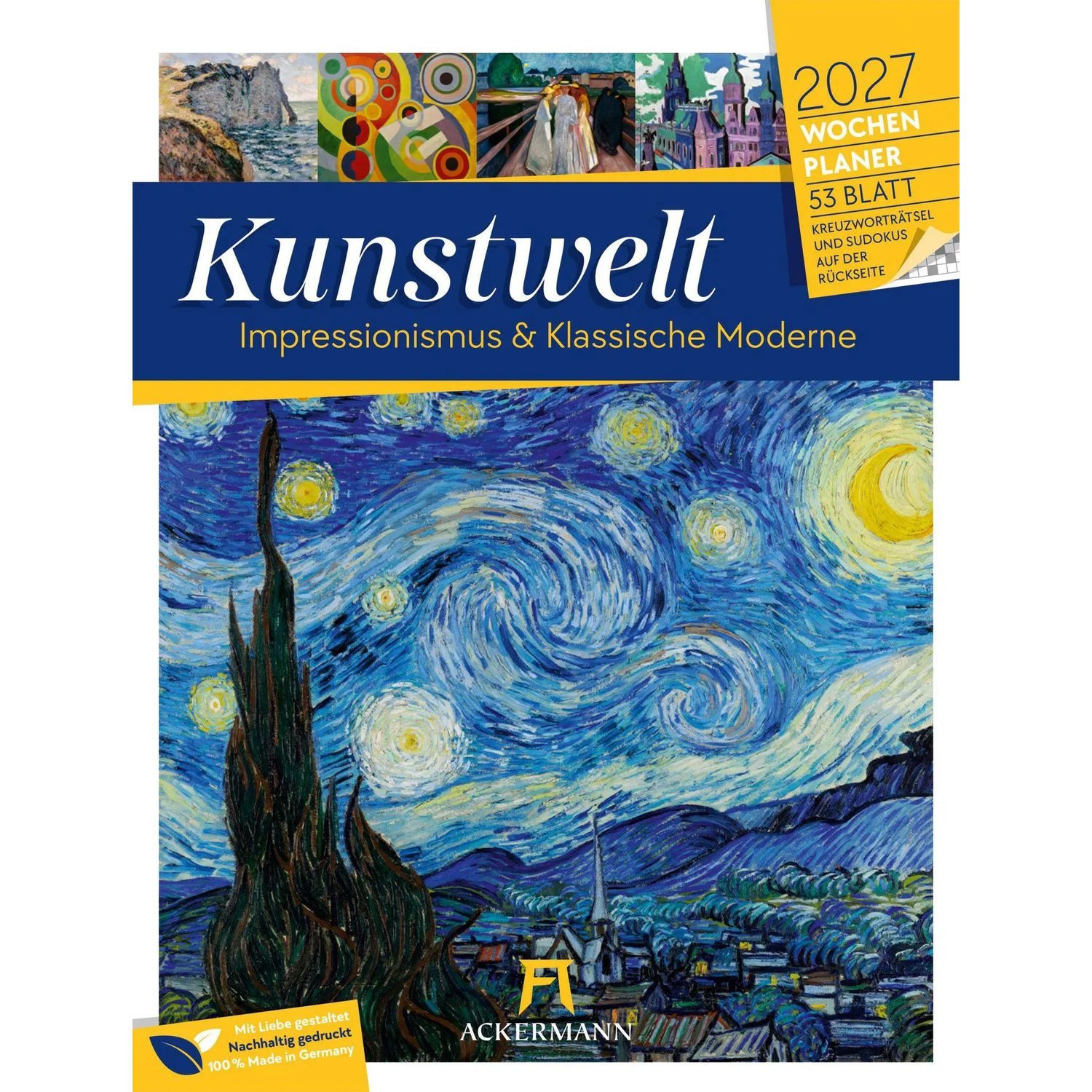 Ackermann Wandkalender Kunstwelt Wochenplaner Kalender 2027, Impressionismus und...