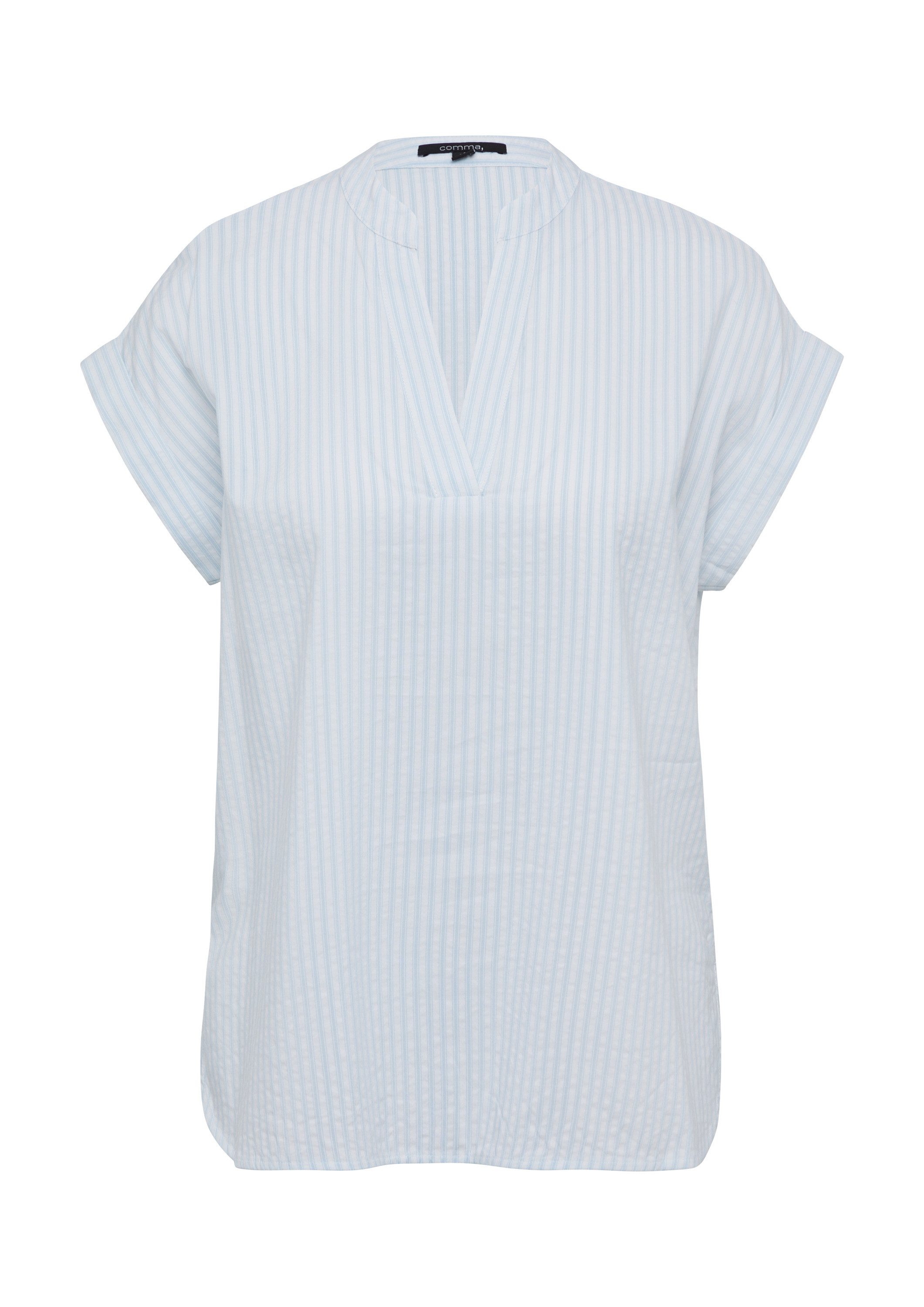 comma Kurzarmbluse Bluse Gestreifte Tunikabluse mit günstig online kaufen