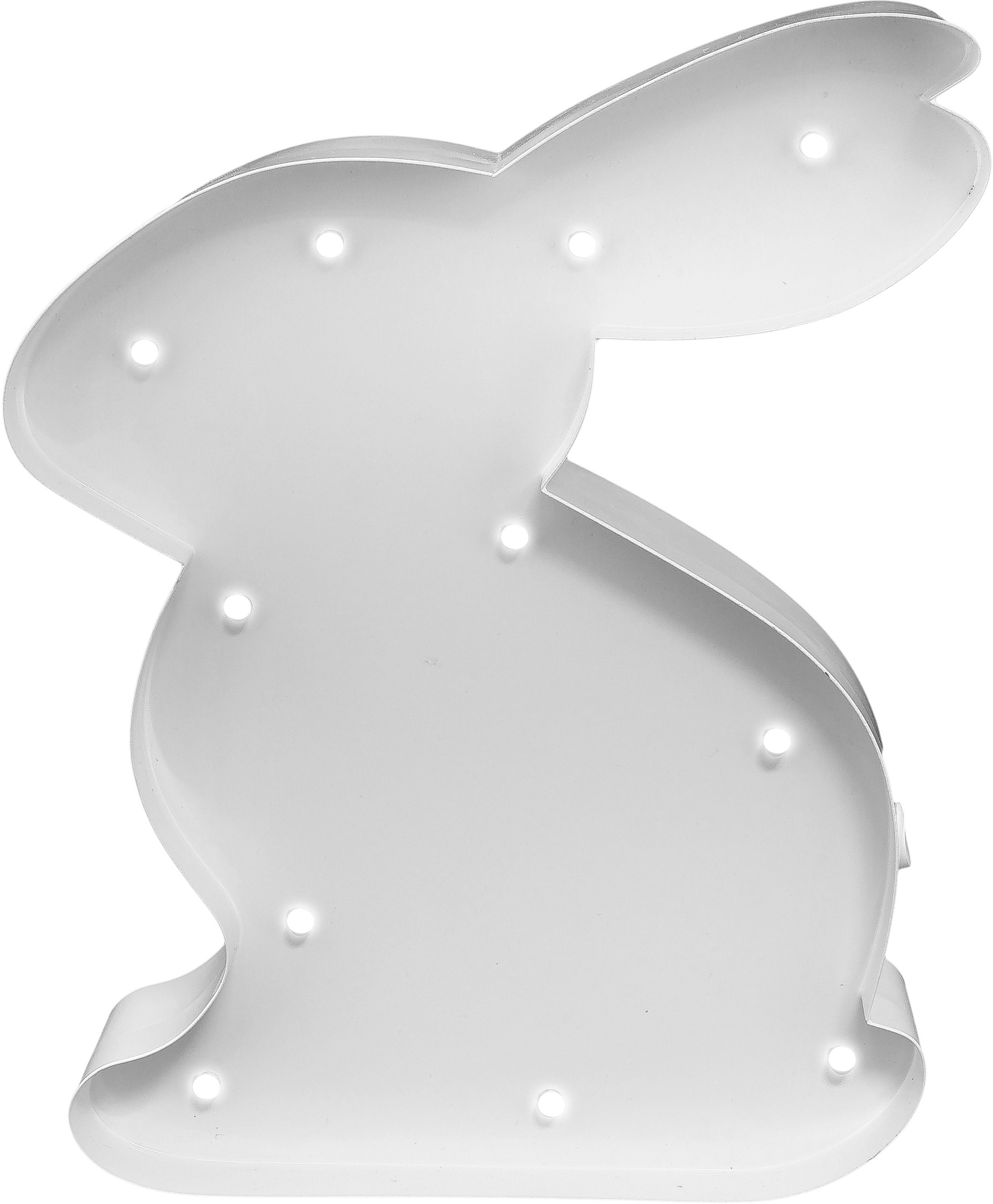 MARQUEE LIGHTS LED Dekolicht Rabbit, LED fest integriert, Warmweiß,  Wandlampe, Tischlampe Rabbit mit 11 festverbauten LEDs - 15x23 cm, Geringer  Energieverbrauch durch effiziente LED-Technik