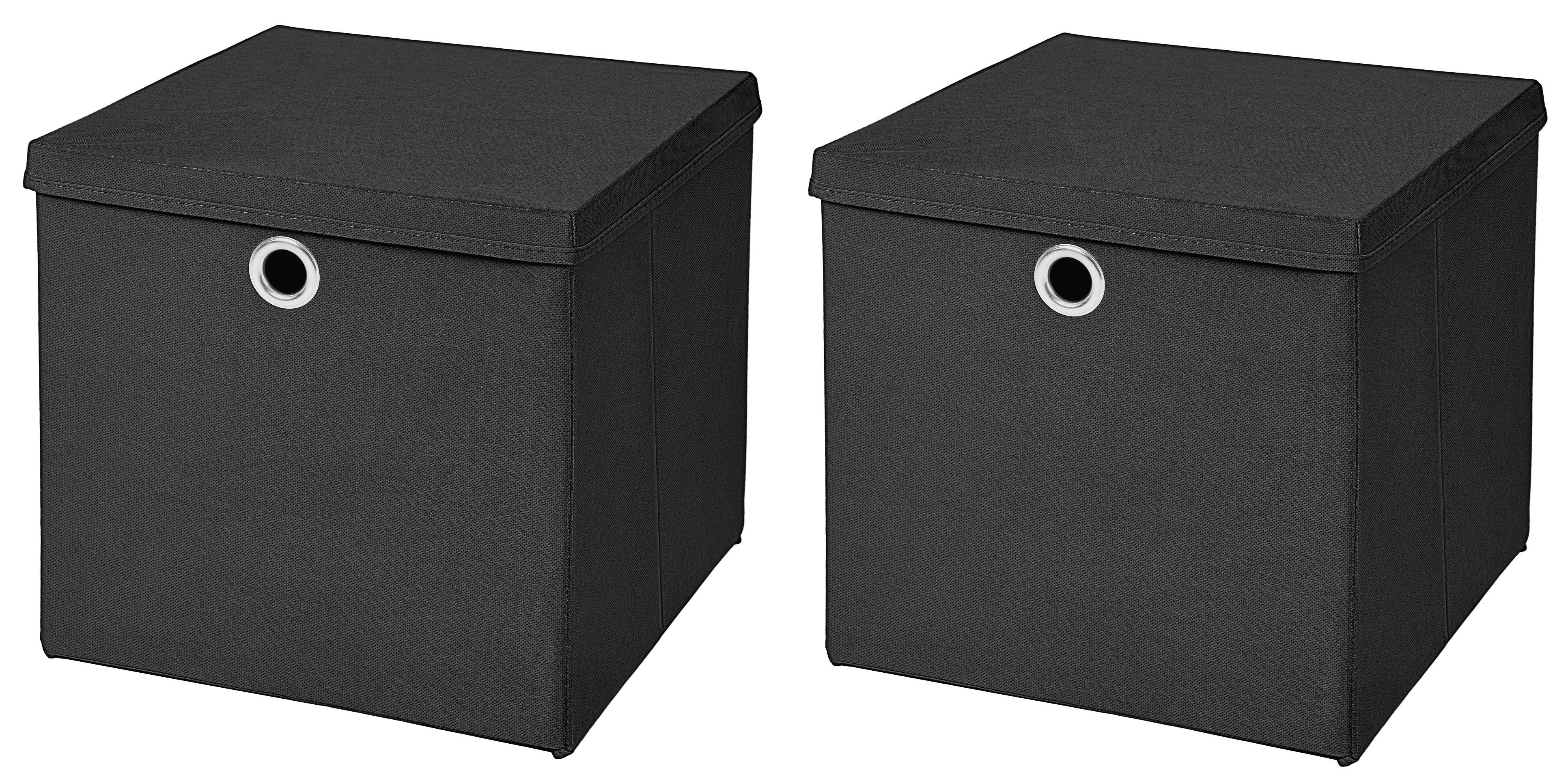 Faltbox 2 Stück Faltboxen 28 x 28 x 28 cm faltbar mit Deckel Aufbewahrungsbox in verschiedenen Farben (2er SET 28x28x28) 28cm