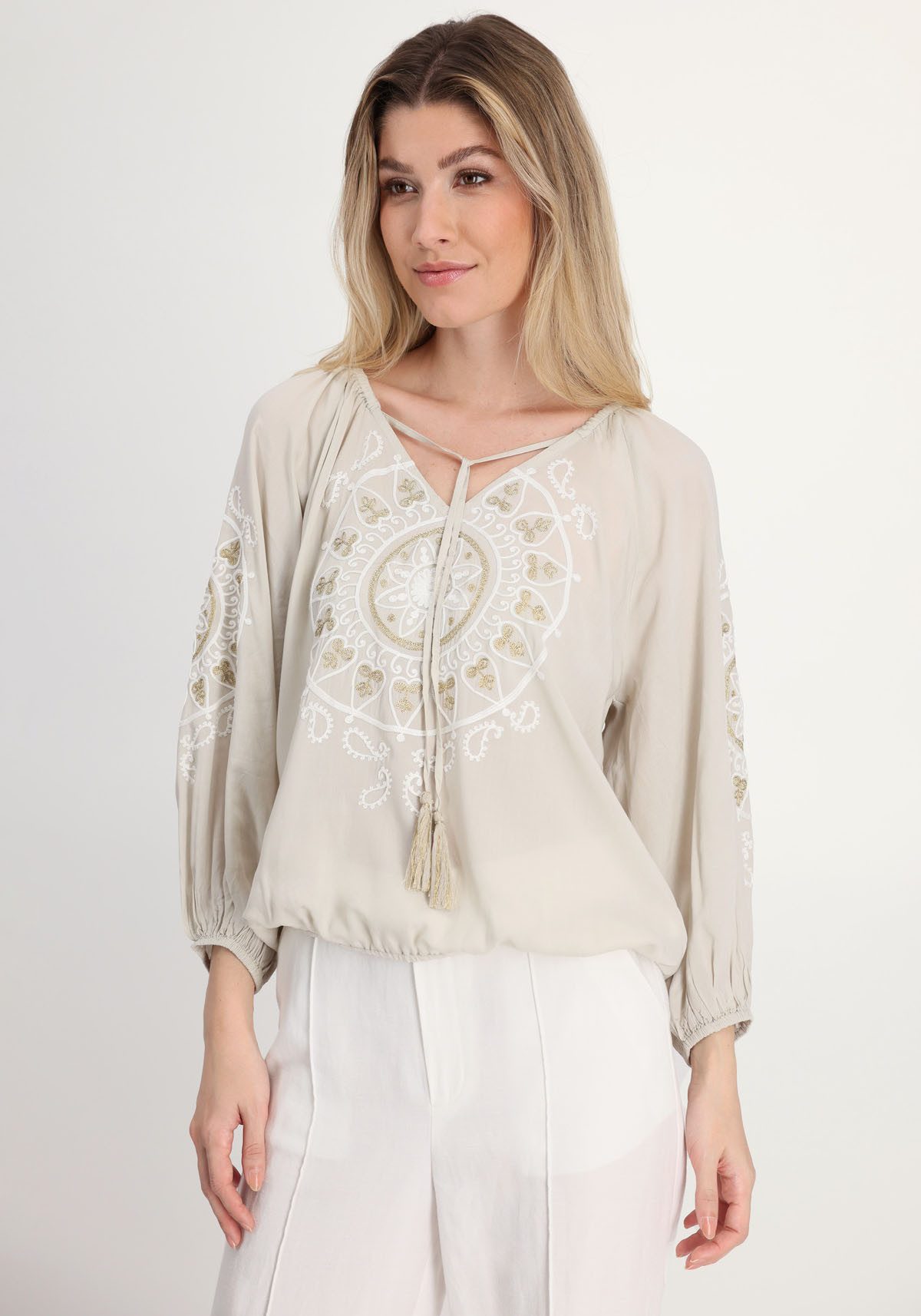 Monari Klassische Bluse mit Stickerei