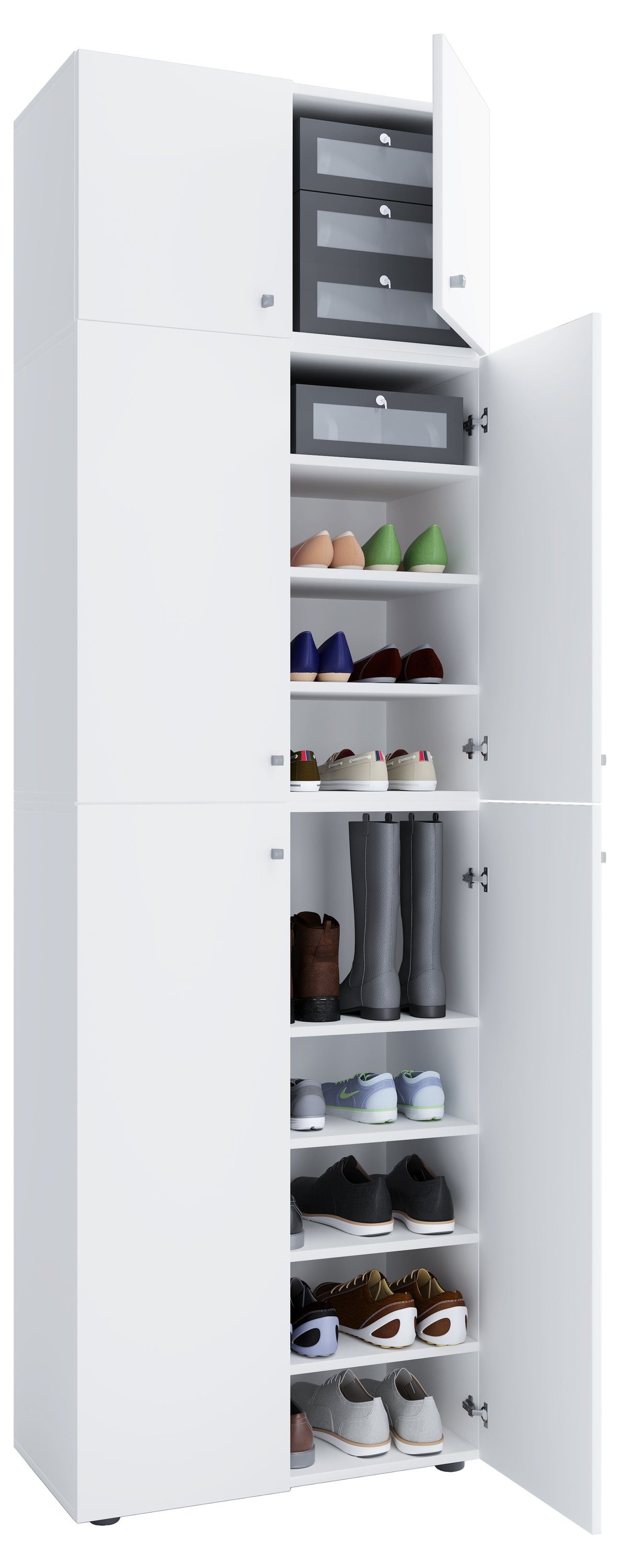 VCM Schuhschrank Schuhkommode Lona H. 223 x B. 70 x T. 39 cm