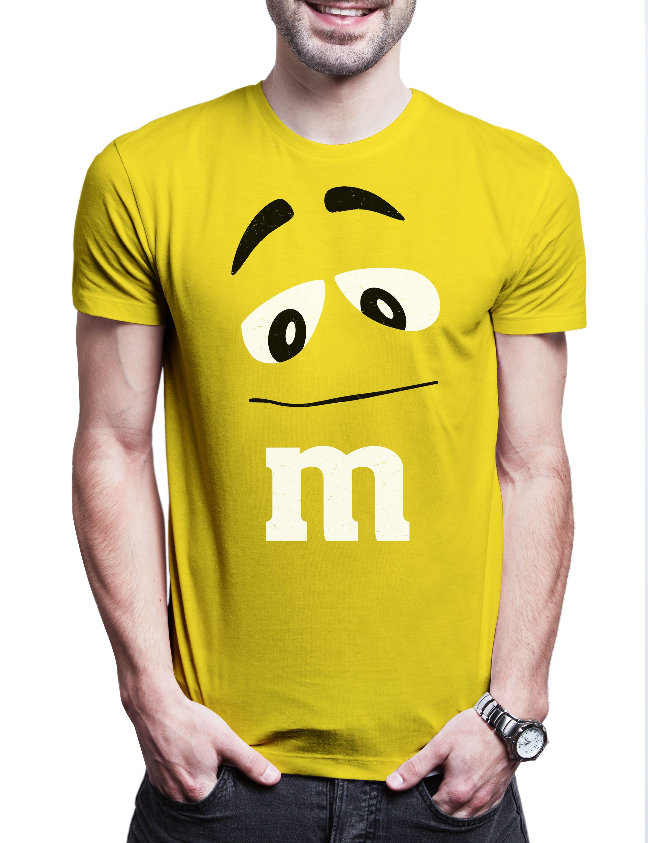 Urban Backwoods Print-Shirt M Yellow Herren T-Shirt Gruppen Gelb Kostüm M Fasching Karneval (1-tlg) Verkleidung Fastnacht Fassenacht Faschings-Shirt Helau