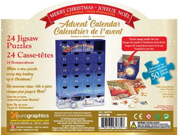 empireposter Adventskalender Merry Christmas - Puzzle - 24x 50 Teile Weihnachtspuzzle