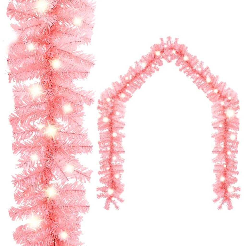 vidaXL Christbaumschmuck Weihnachtsgirlande mit LED 5 m Rosa (1-tlg)