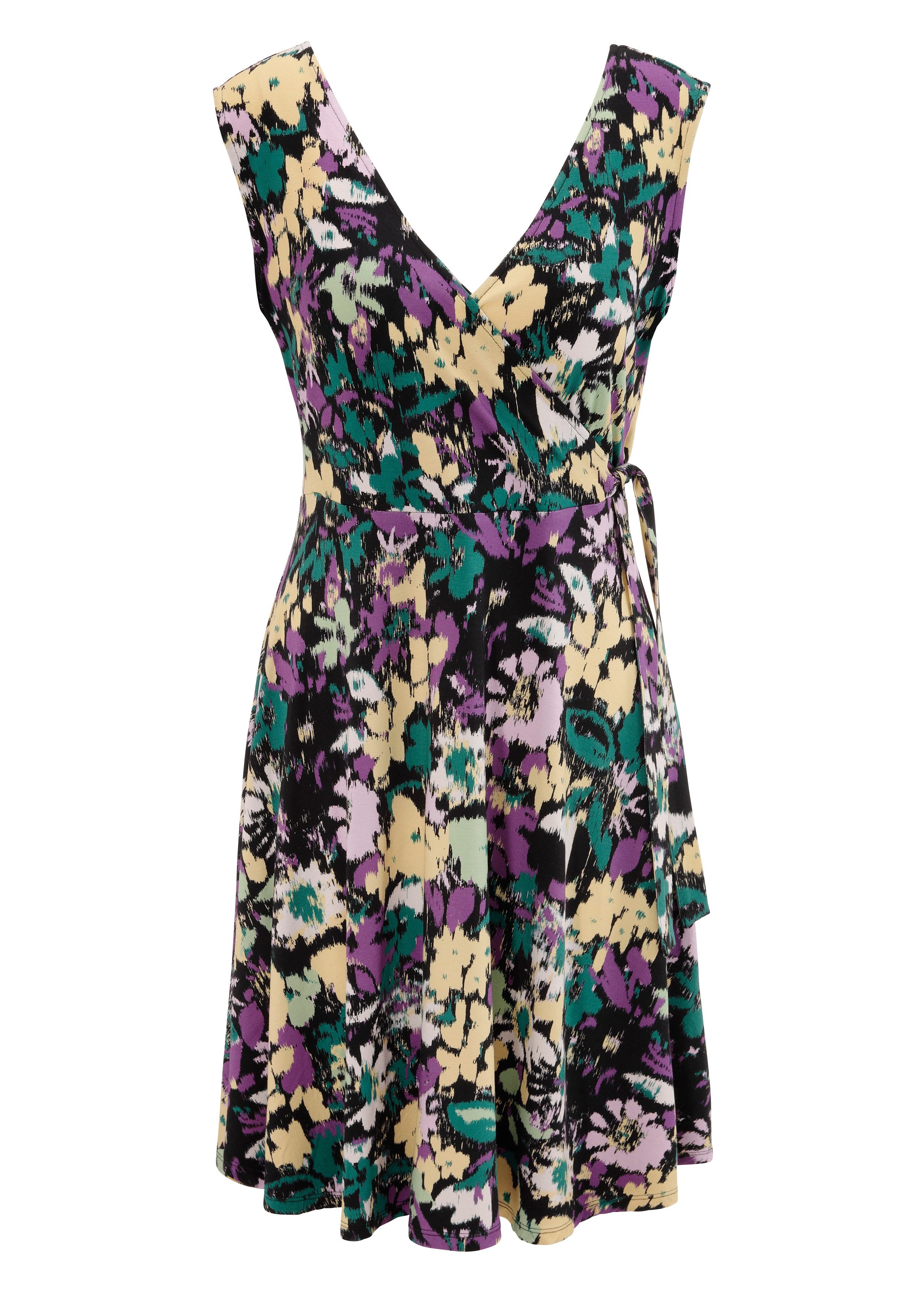 Aniston CASUAL Sommerkleid mit malerischem Blumendruck - jedes Teil ein Unikat