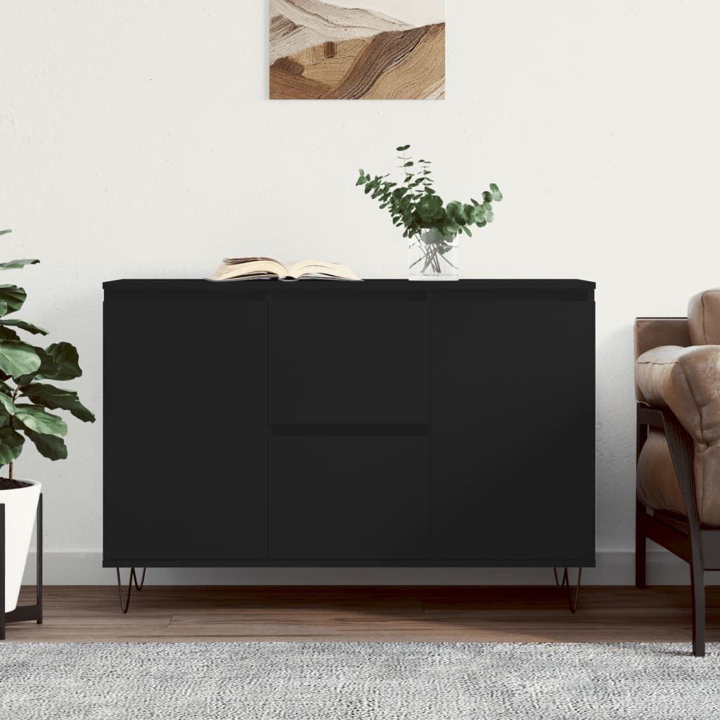 vidaXL Sideboard, Kommode Schwarz 104x35x70 cm Holzwerkstoff günstig online kaufen