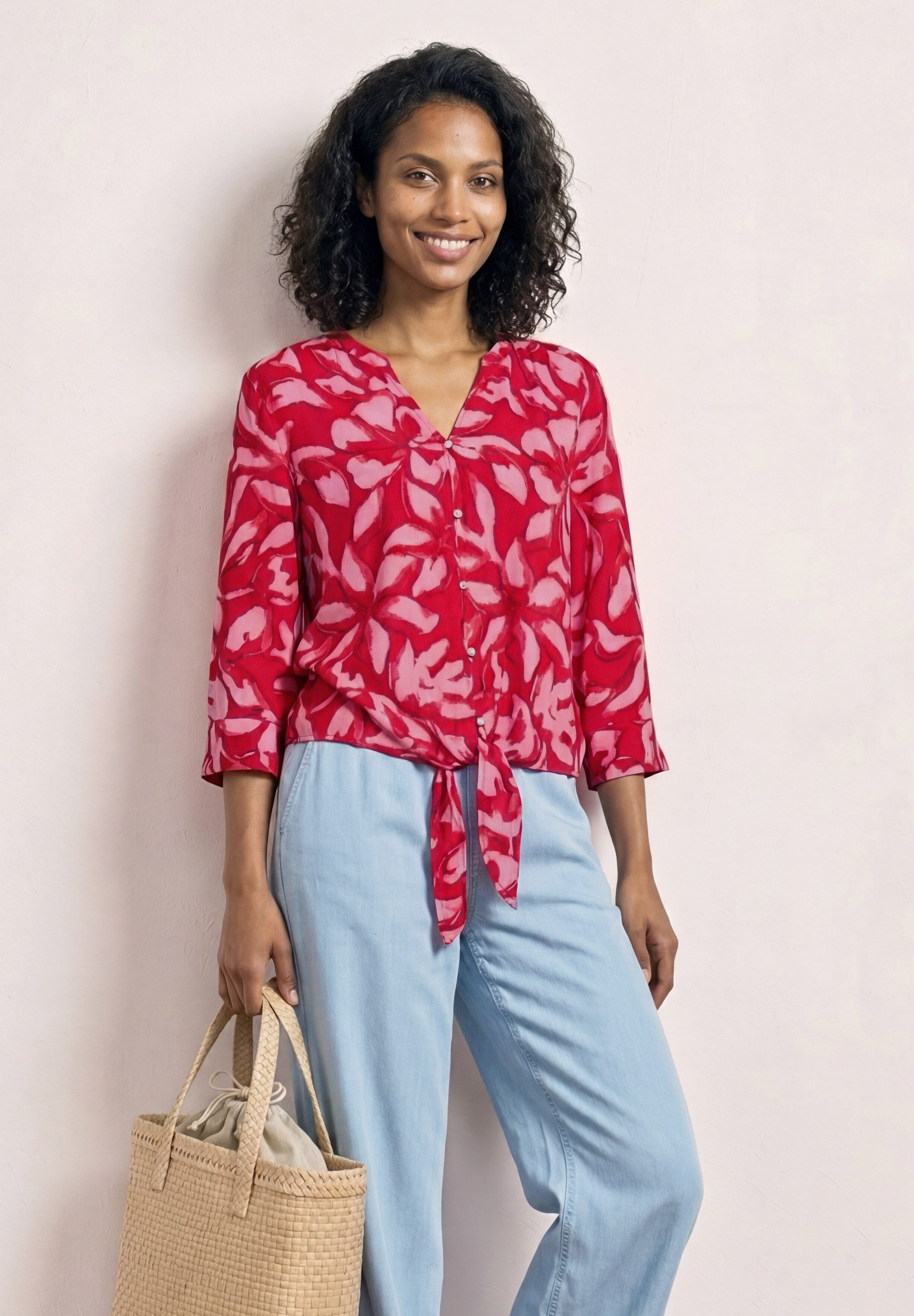 STREET ONE Druckbluse 3/4-Arm Sommerbluse mit floralem Muster