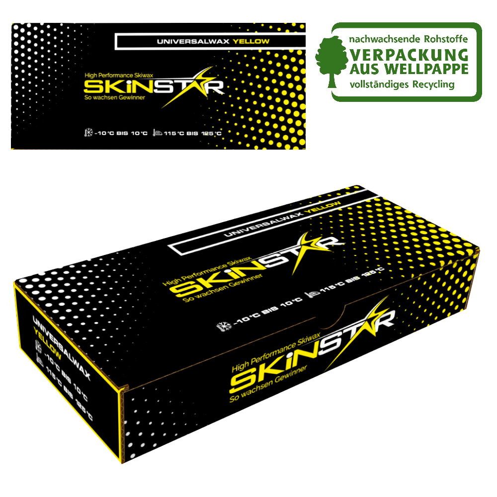SkinStar Ski SKINSTAR Universal Wachs YELLOW EDITION Ski und Langlauf Wachs Ski