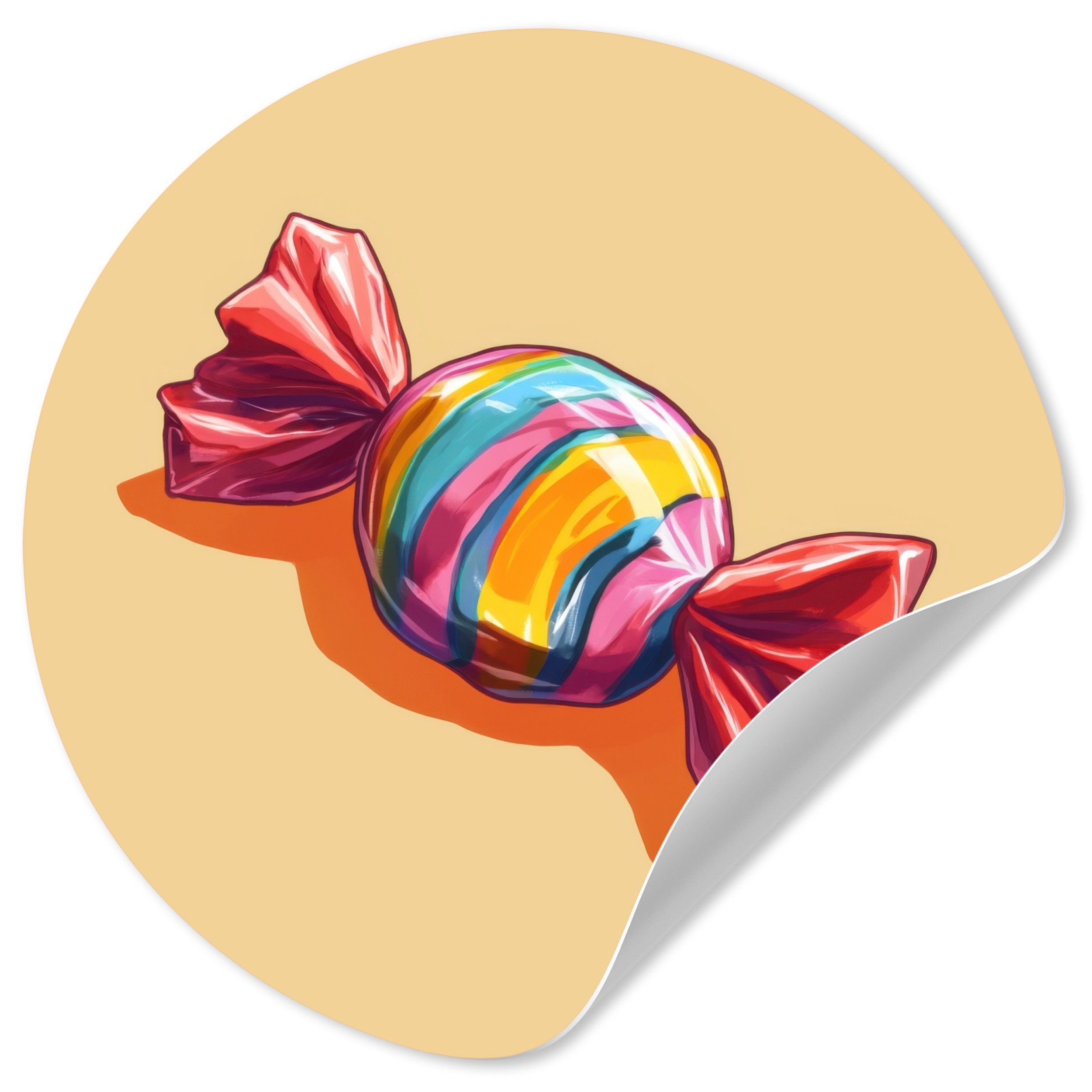 MuchoWow Wandsticker Gelb - Bonbon - Farbe (1 St), Wandtattoo Selbstklebend, Wohnzimmer Deko Aufkleber, 30x30 cm