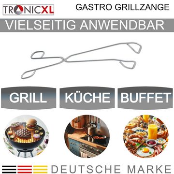 TronicXL Grillzange Grillzange Edelstahl 38cm XXL EXTRA LANG Grillwerkzeug Küchenzange, lange Zange BBQ Profi Würstchen Steak