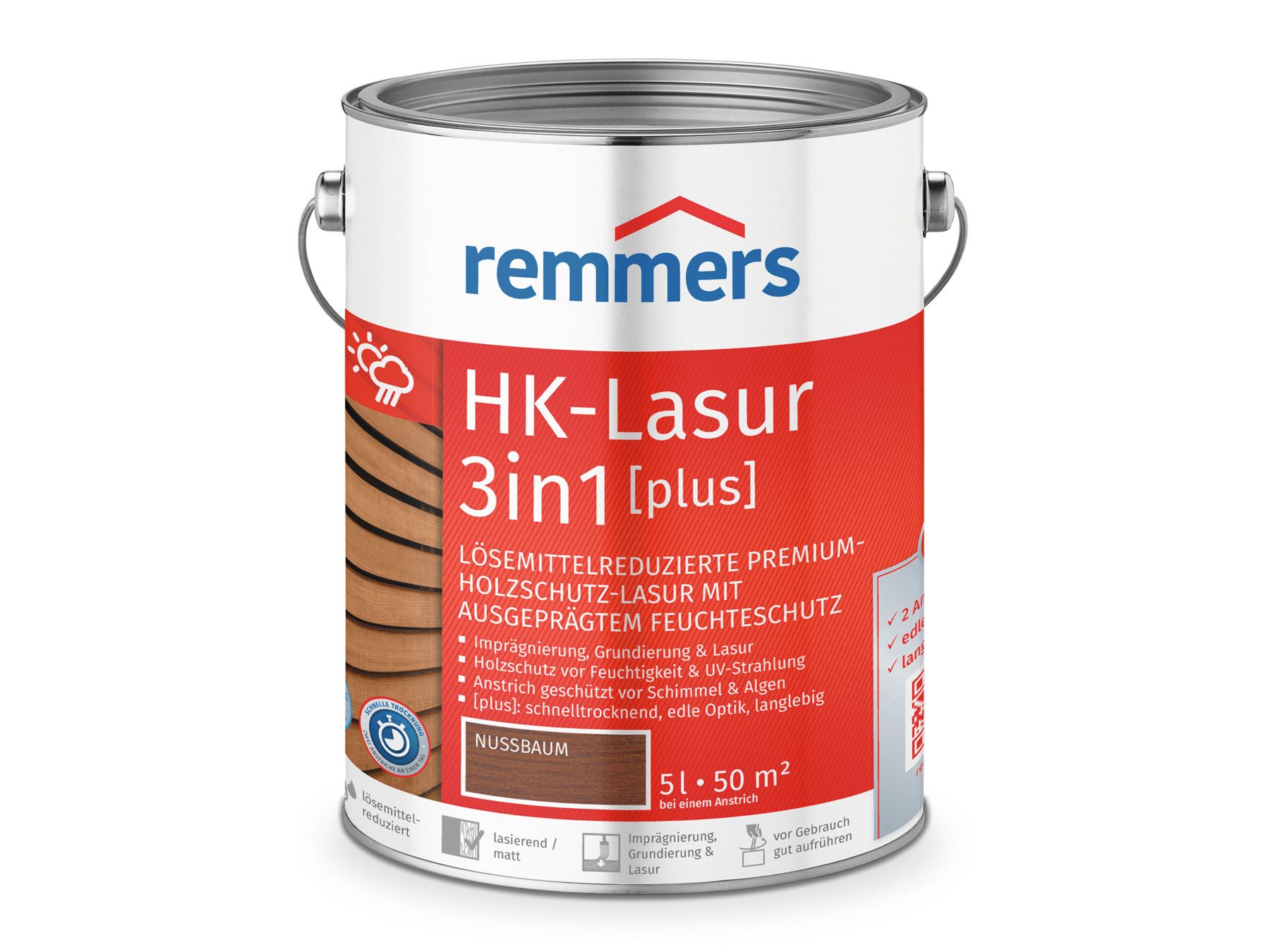 Remmers Holzschutzlasur HK-Lasur 3in1 [plus] farblos matt 0,75 Liter