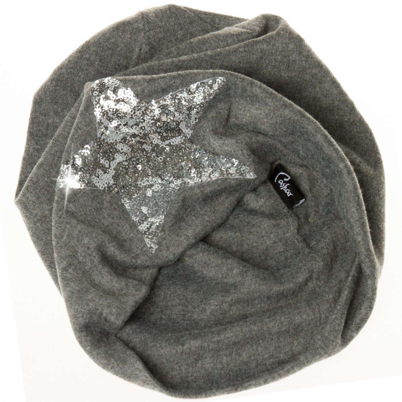 Caspar Beanie MU136 Mütze mit Pailletten Stern und warmem Flanell Stoff