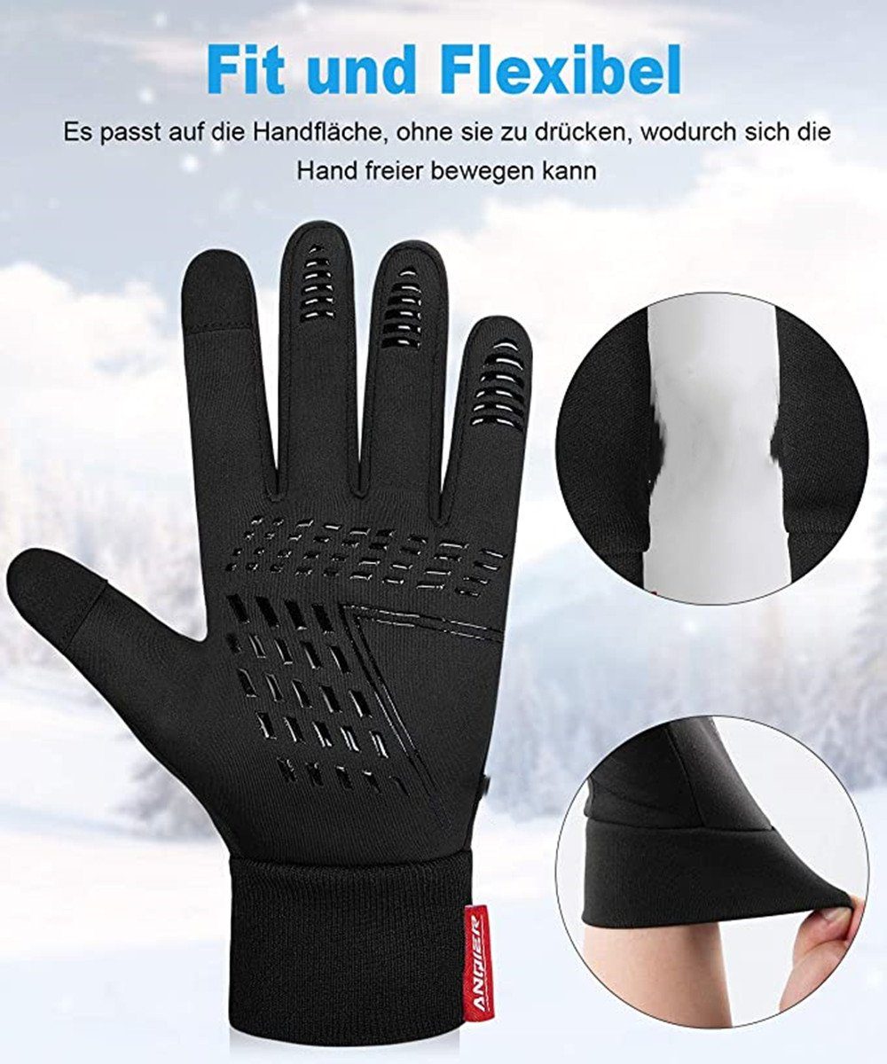 rutschfeste Wandern Touchscreen Handschuhe Warme Trekking Radfahren Gloves Sporthandschuhe Winddichte Fahrradhandschuhe Gloves Grau XDeer Fahrrad für Laufen