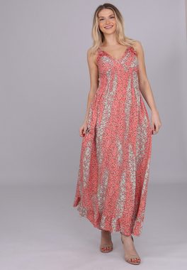 YC Fashion & Style Sommerkleid "Maxikleid mit floralem Print und verstellbaren Spaghettiträgern" Alloverdruck, mit Volant