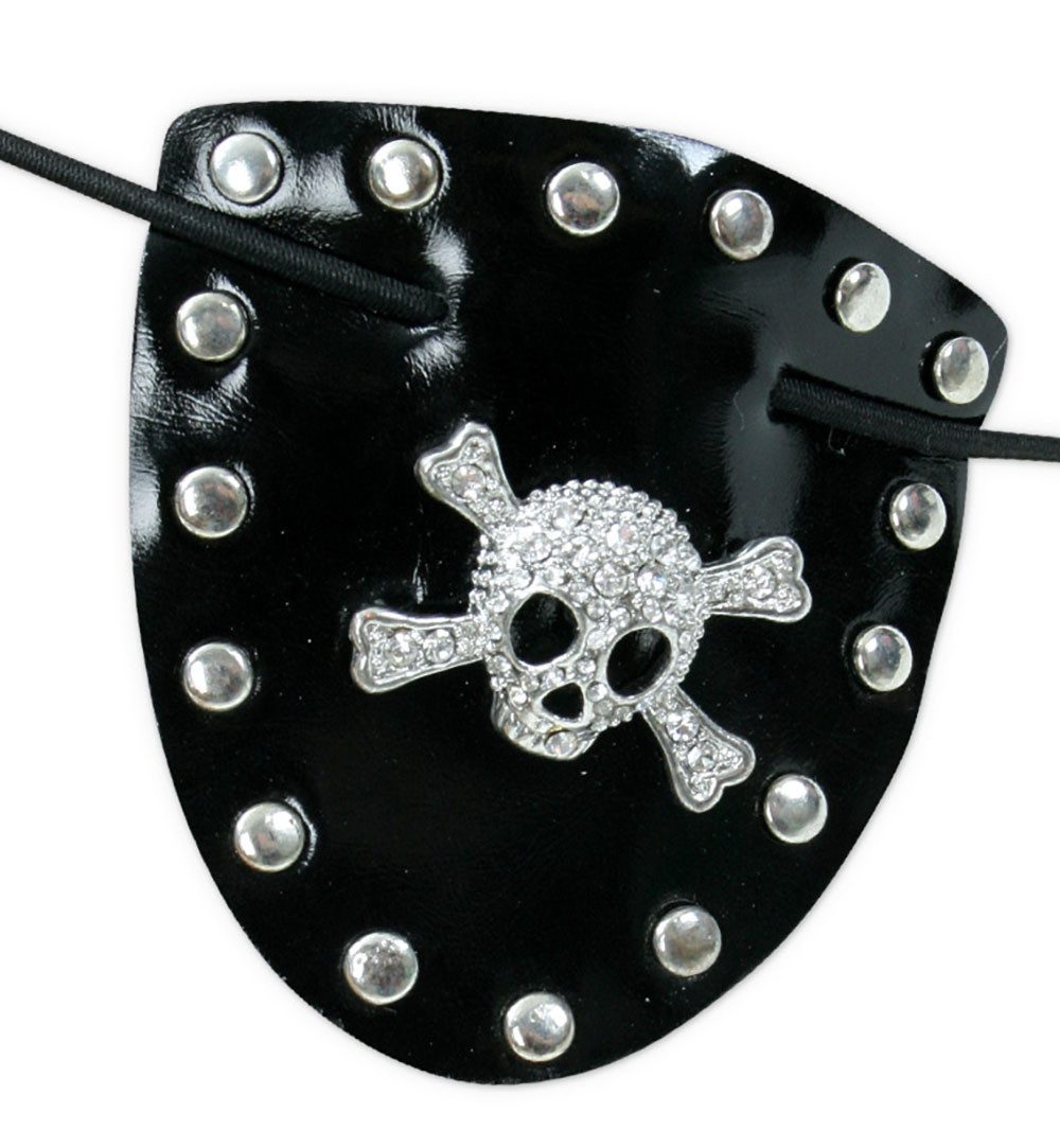 Piraten-Kostüm Piraten Augenklappe Glitzer Pirat Seeräuber Totenkopf Karneval