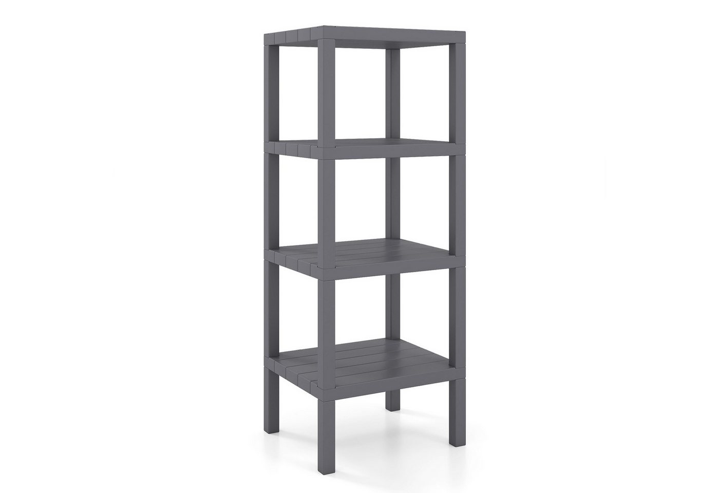COSTWAY Badregal stehend schmal Standregal Kunststoff, 4 stufig 38x32,5x99cm