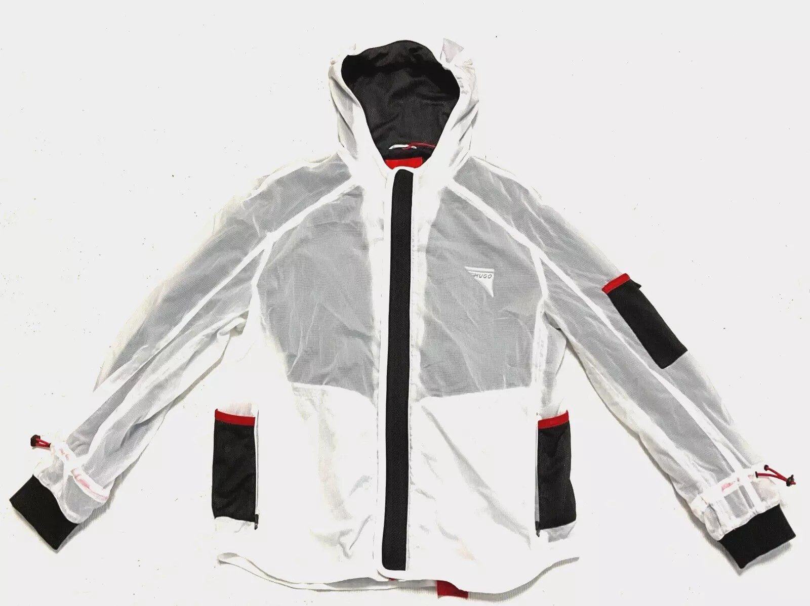 HUGO Funktionsjacke Hugo Boss bactive outer-100-white sport jacke, Hugo Boss Sports Jacke mit Kapuze