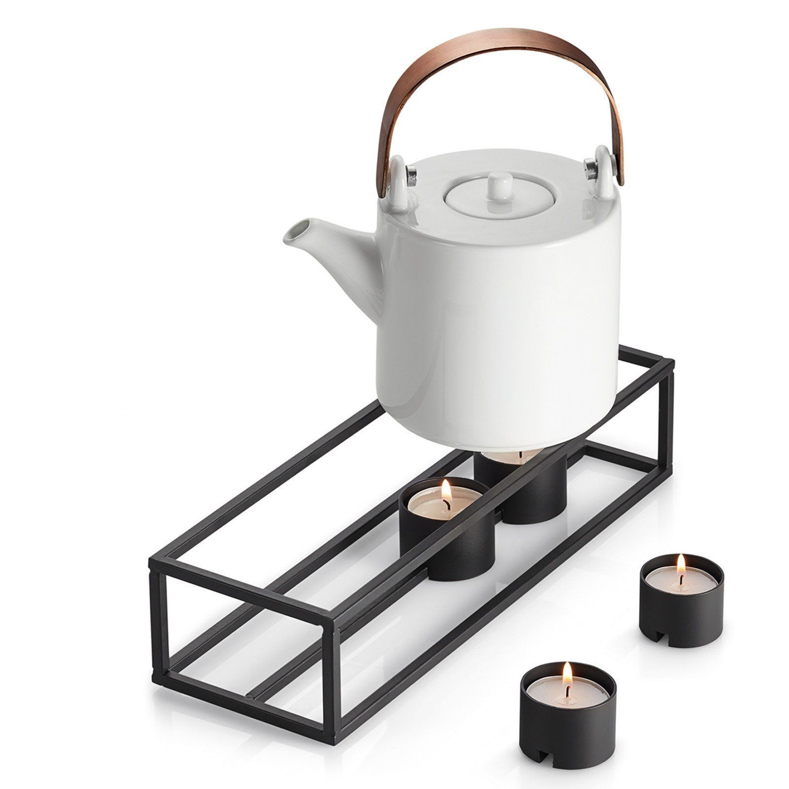 Philippi Design PHILIPPI Teelichthalter, positionieren zum 4 mit Stövchen CUBO Teelichthalter Teelichthaltern