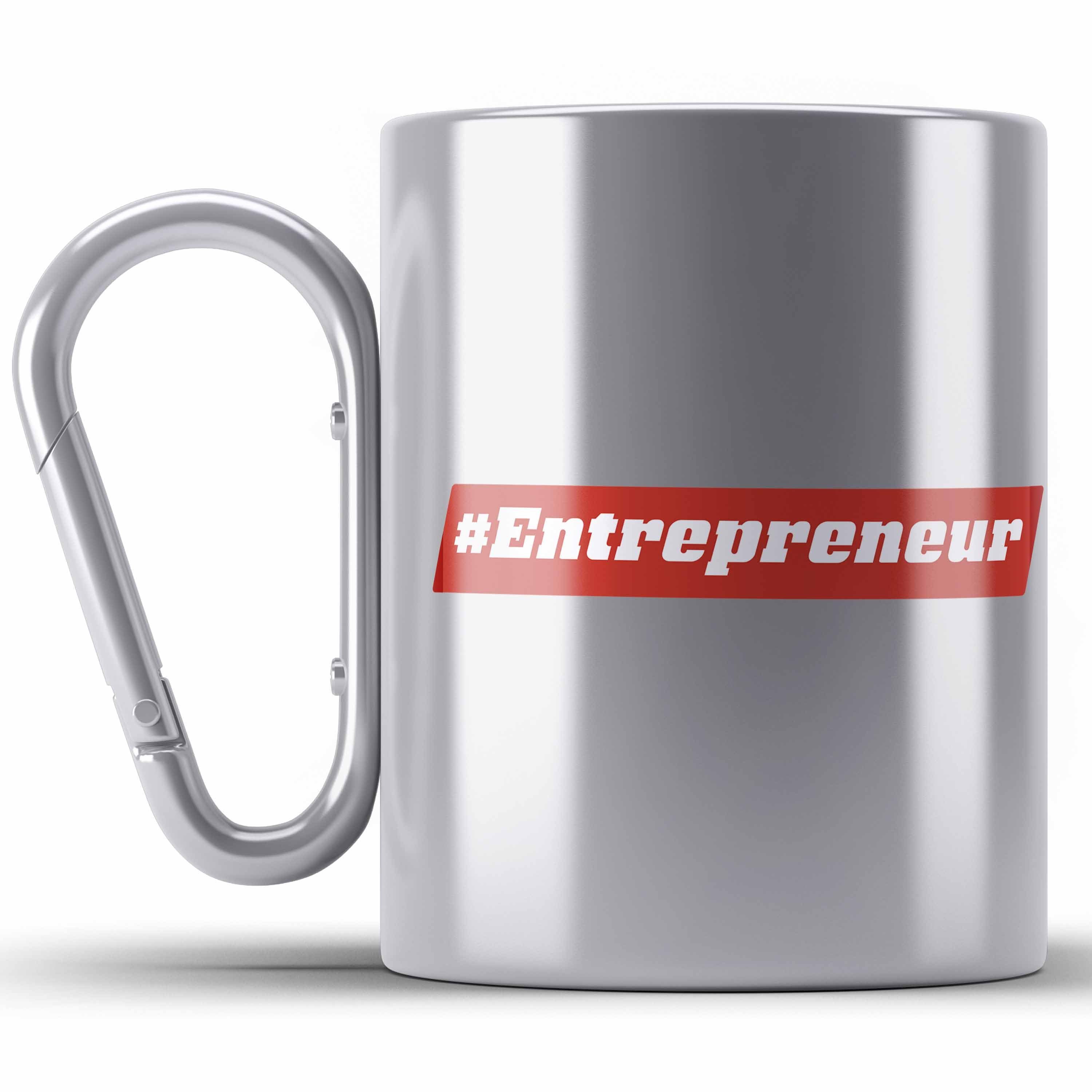 Geschenk Thermotasse Entrepreneur Tasse Edelstahl Motivati Silber Entrepreneurship Spruch Trendation