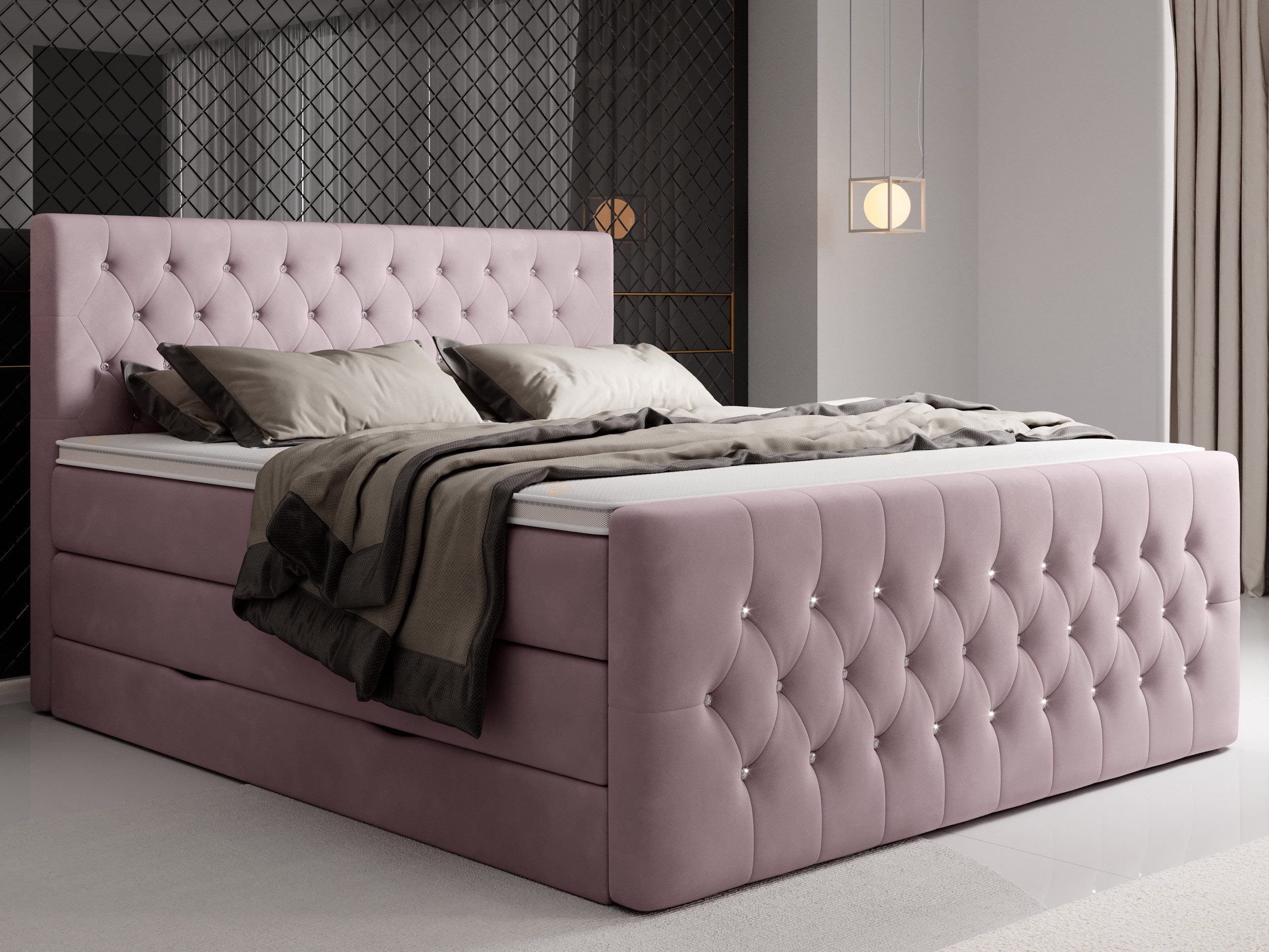 wonello Boxspringbett Sira, mit Bettkasten, Matratzen günstig online kaufen