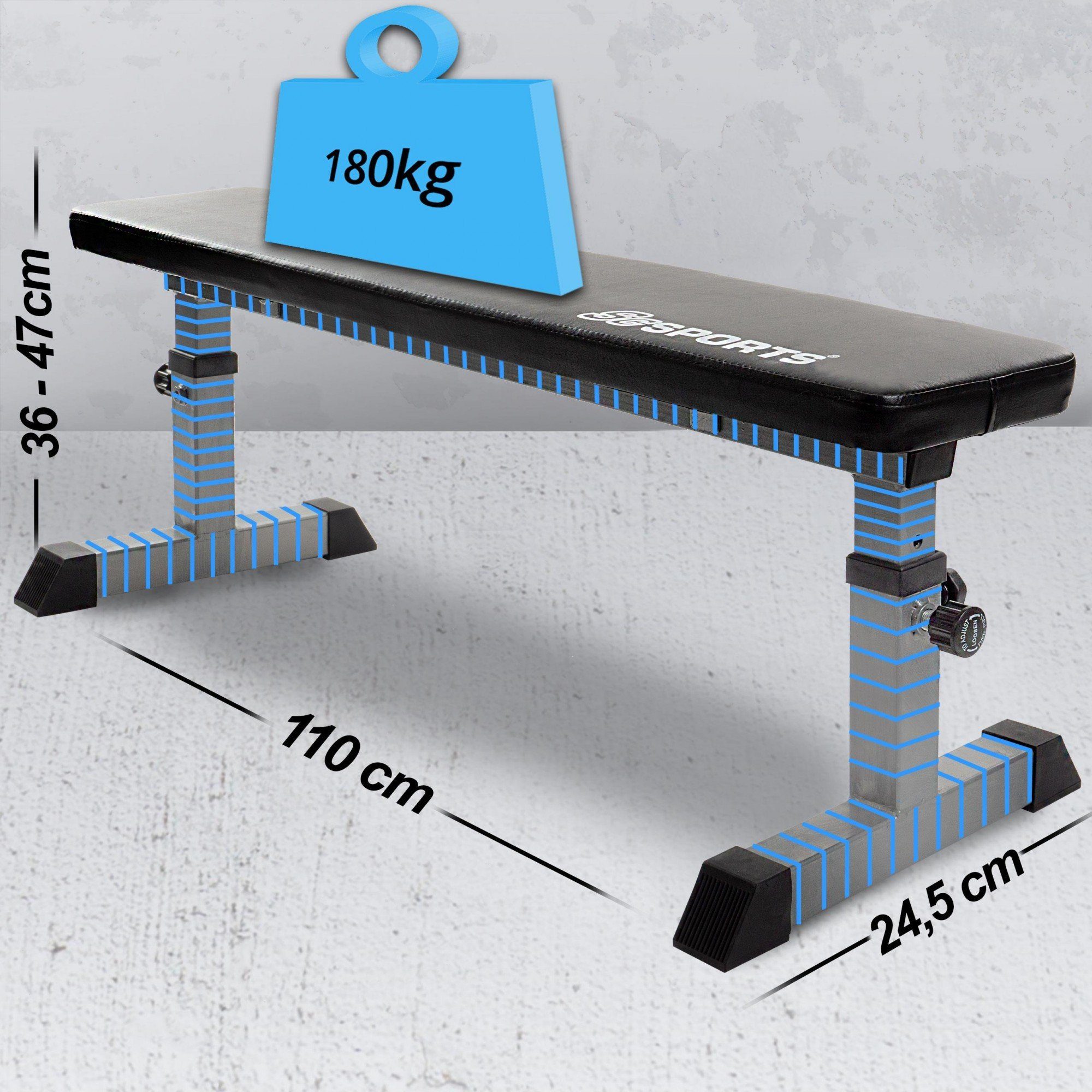 Verstellbar Flachbank ScSPORTS® 180kg bis Hantelbank Fitnessbank