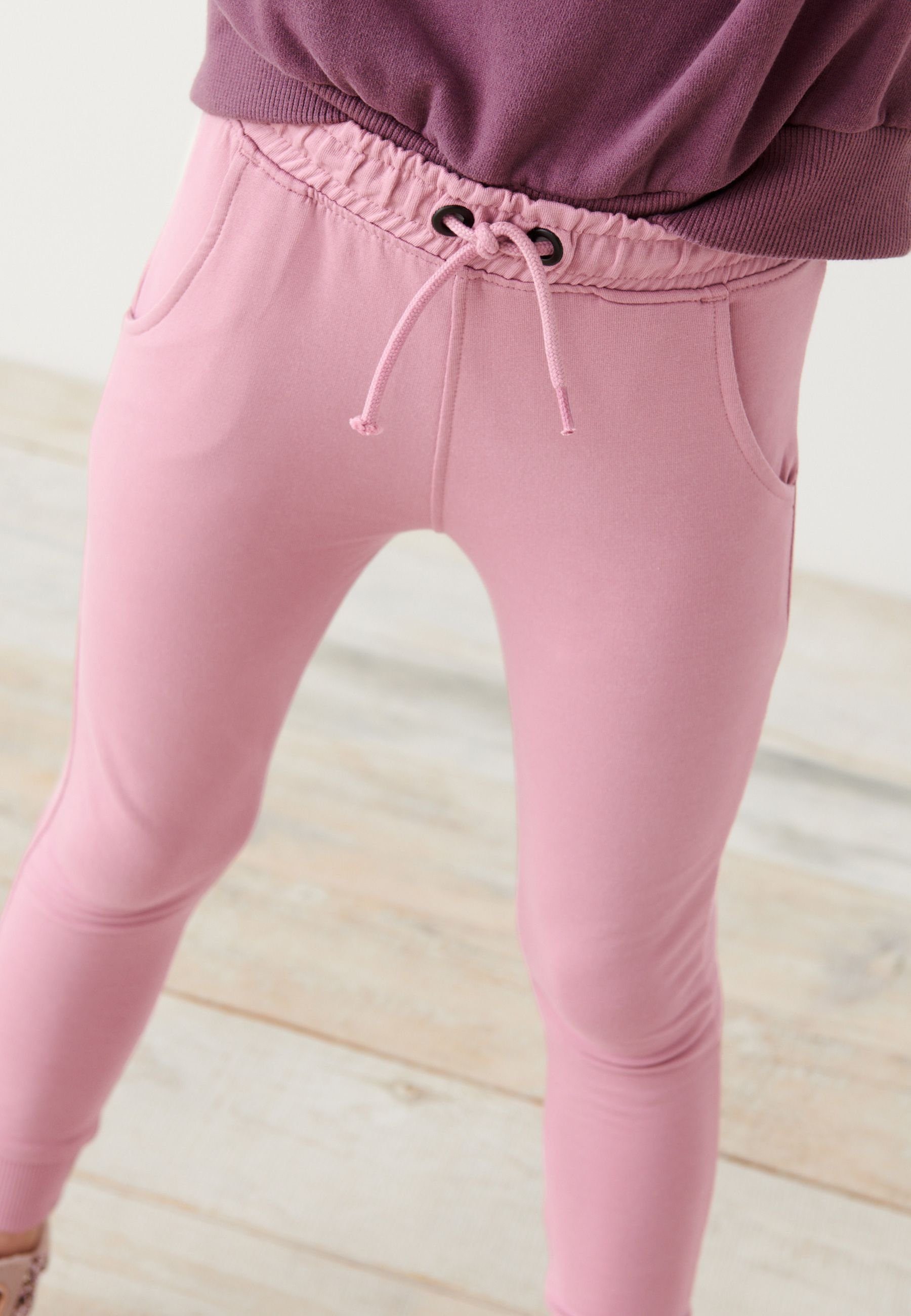 Next Jogginghose Skinny Fit Jogginghose mit hohem Bund Pink (1-tlg)