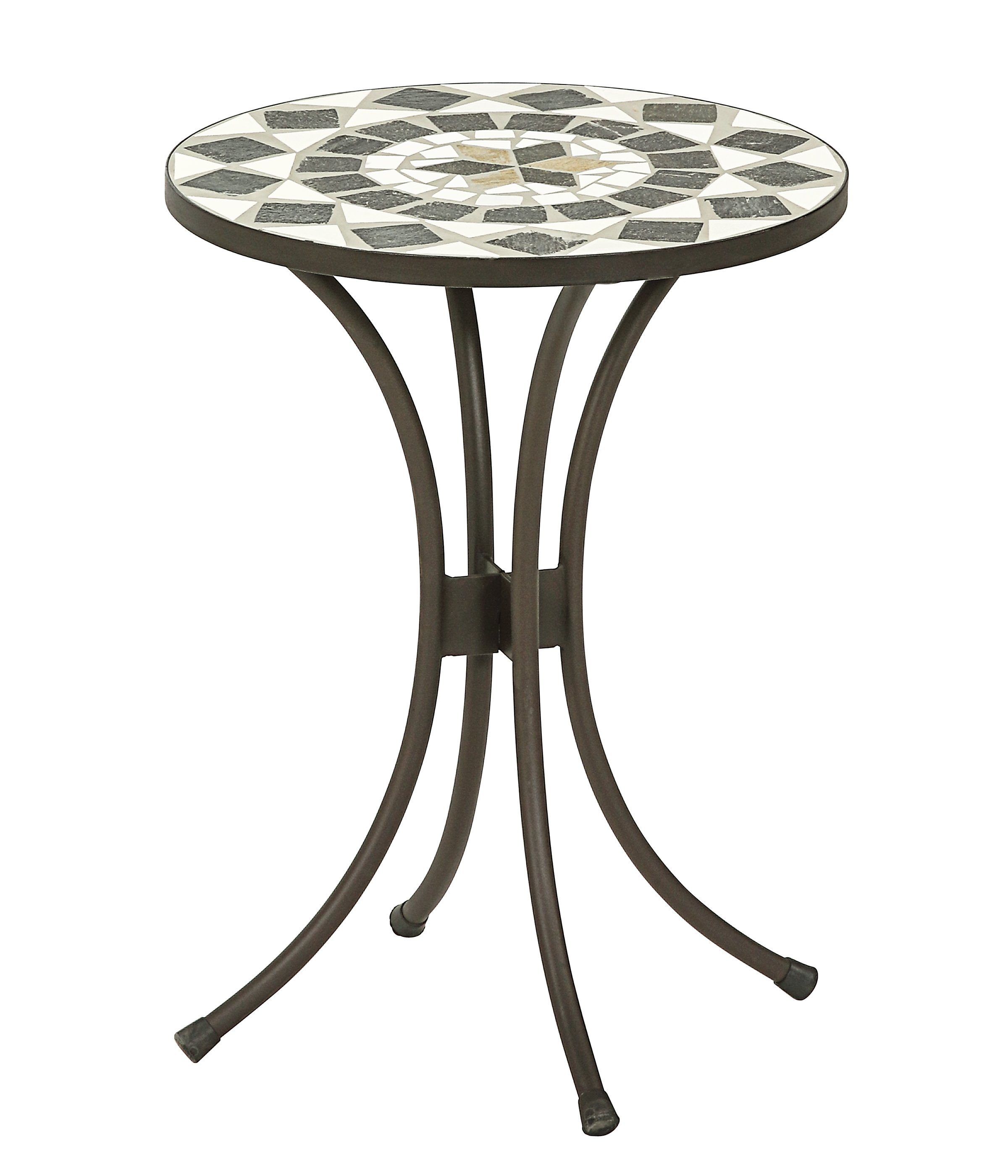 Dehner Blumenständer Blumenhocker Diana mit Mosaik, Stahl/Stein, Dekorativer Blumentisch mit Stern-Mosaik und wetterbeständigem Metall