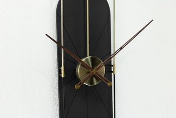 ONZENO Wanduhr THE BLACK PLANET. 20x90x1.8 cm (handgefertigte Design-Uhr)