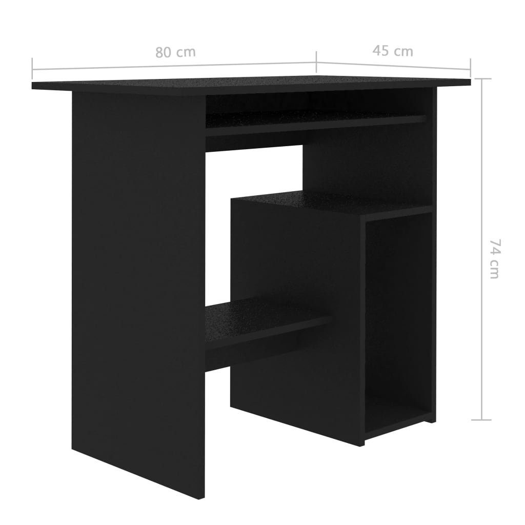 furnicato Schreibtisch Schwarz cm Holzwerkstoff 80x45x74