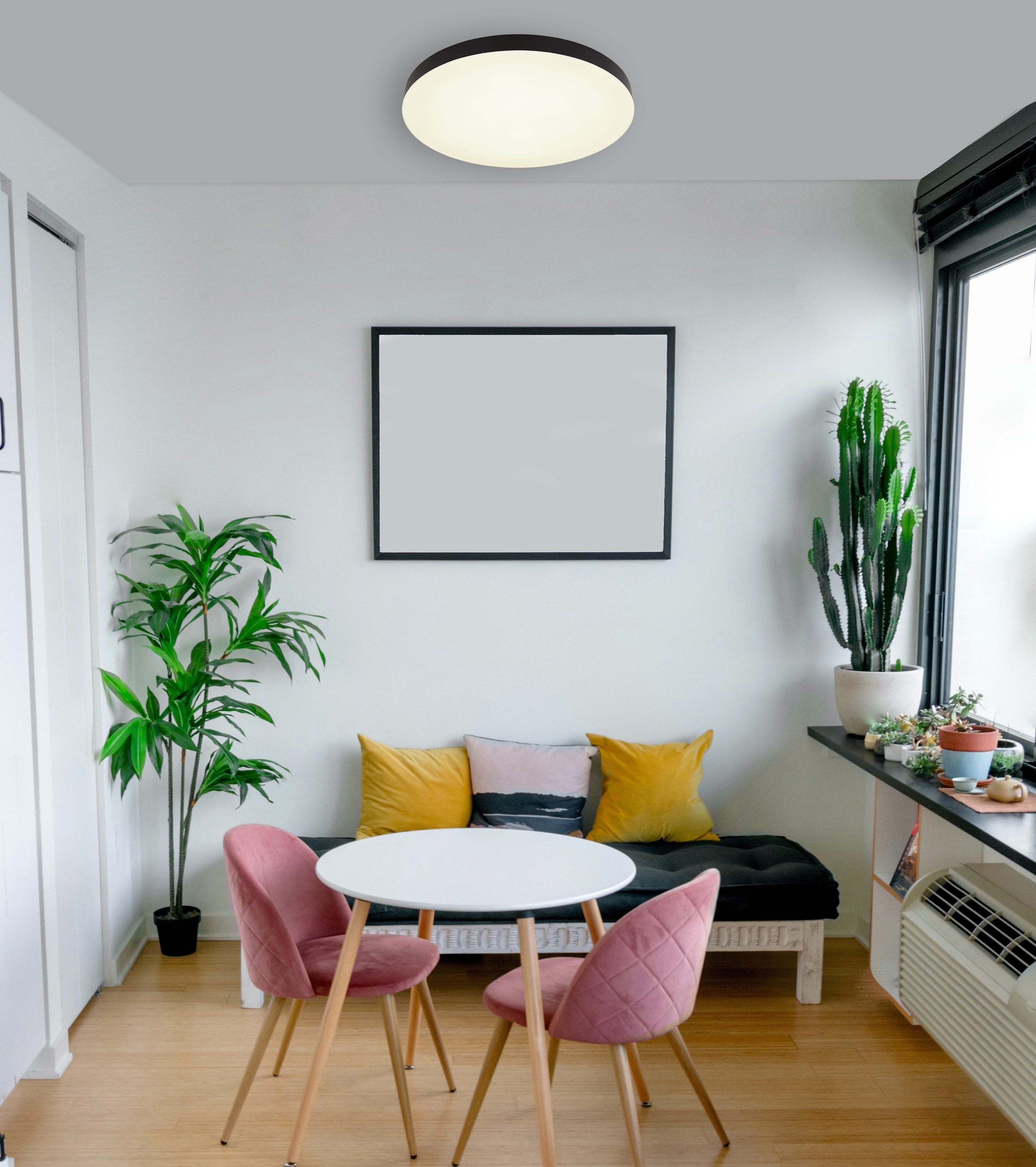 GLOBO LIGHTING Deckenleuchte MATTHEW, LED fest integriert, warmweiß - kaltweiß, Deckenlampe schwarz Kunststoff weiß matt CCT 3000/4000/6500K