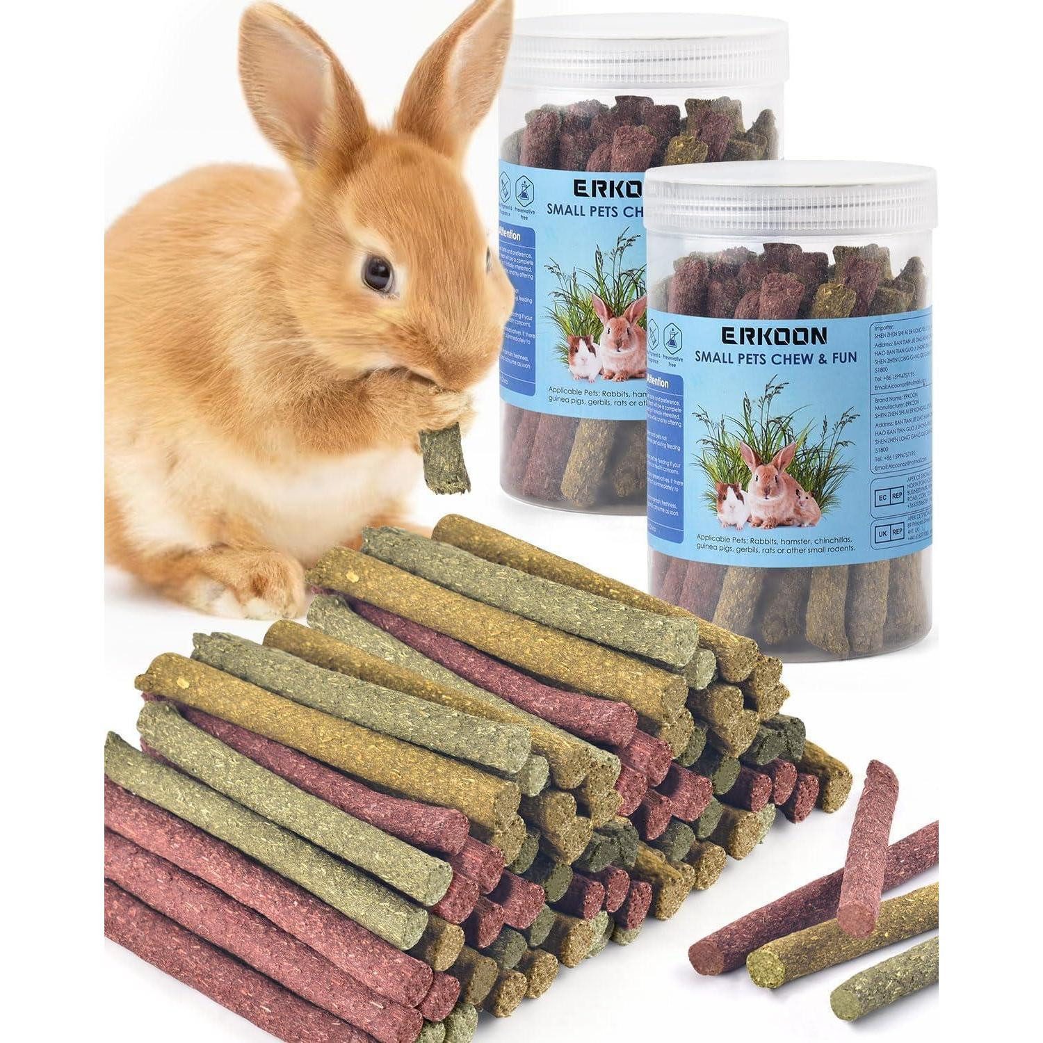 LuxusKollektion Snackball Heu Sticks Timothy Kauspielzeug Zahnpflege 76 Stück (1er Pack)