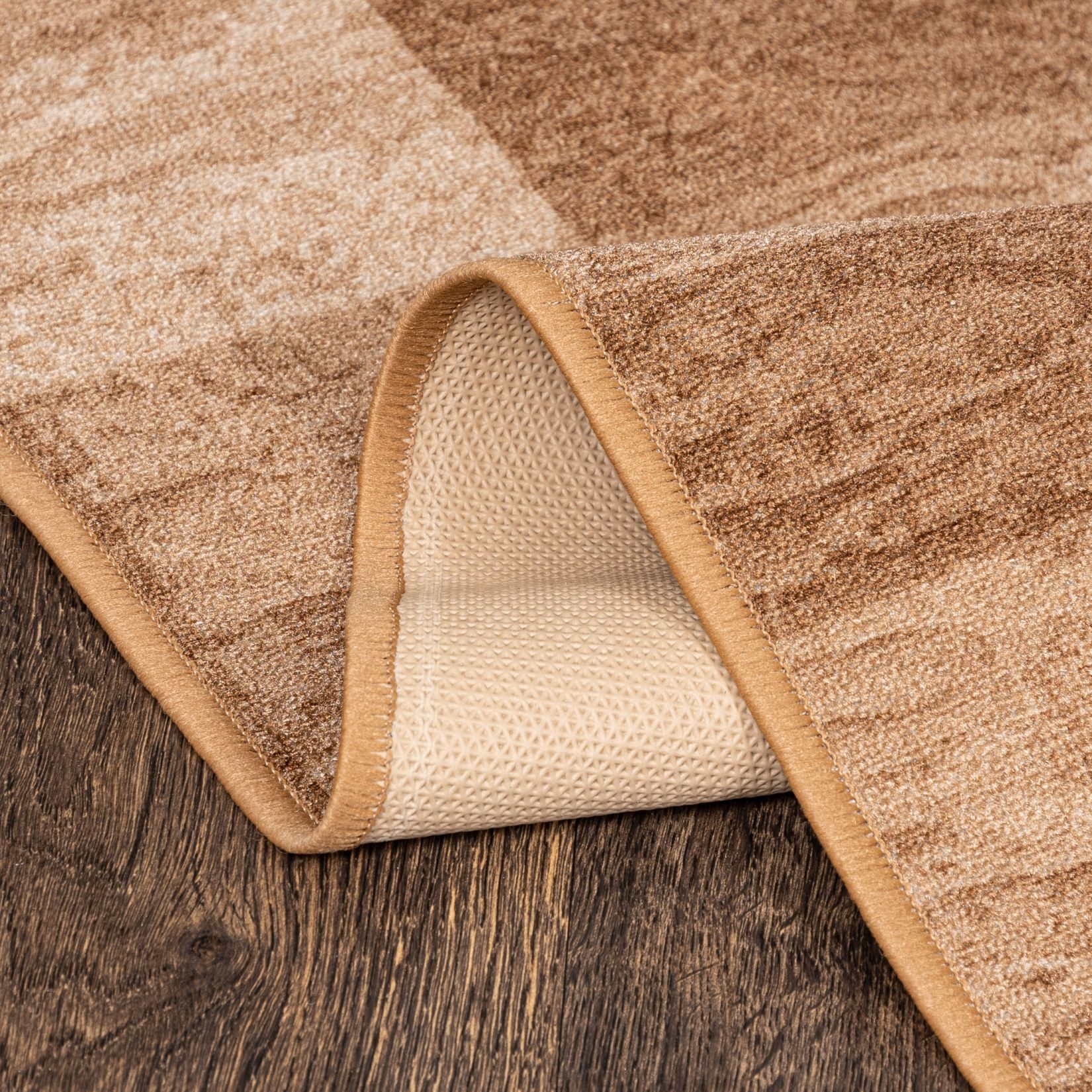 Mazovia Läufer Retro Geometrisch Braun Flur, Schlafzimmer, Diele, Fußbodenheizung – Bild 5 von 5
