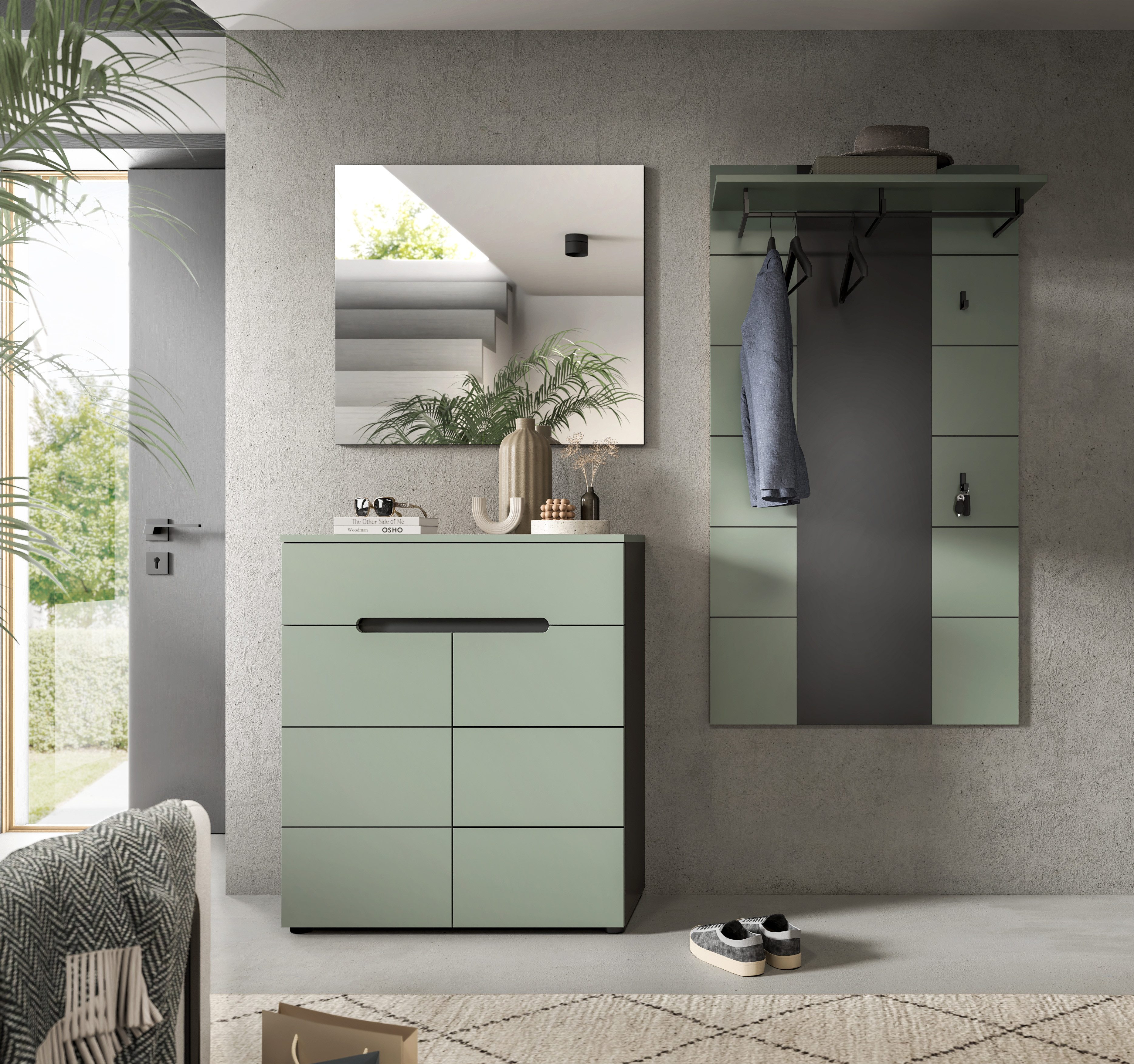 furnling Garderoben-Set Cano, (3-St., Garderobenpaneel, Schuhkommode, günstig online kaufen