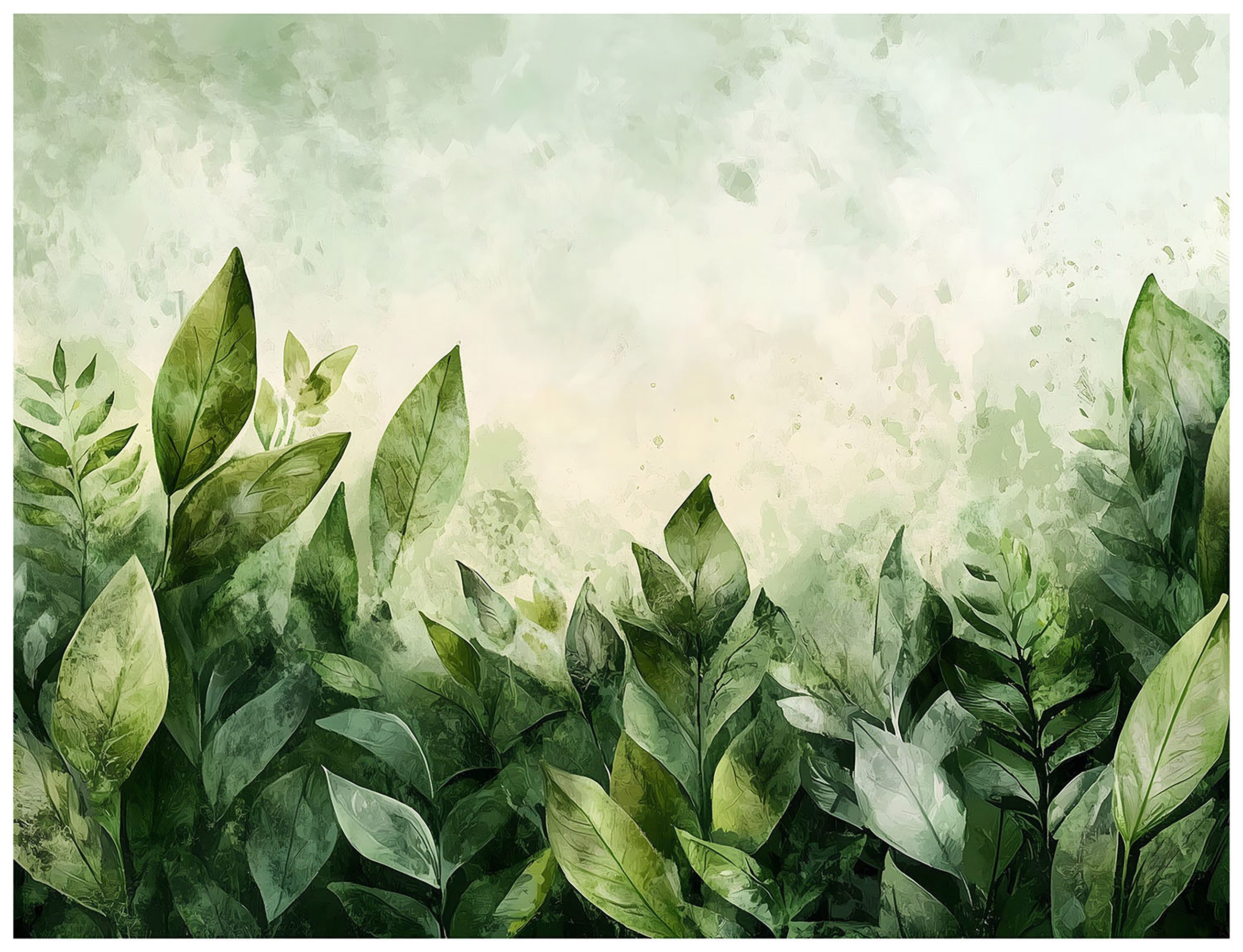 Fototapete Blätter Grün Modern Vlies Tapete Wohnzimmer Schlafzimmer Wandtapete