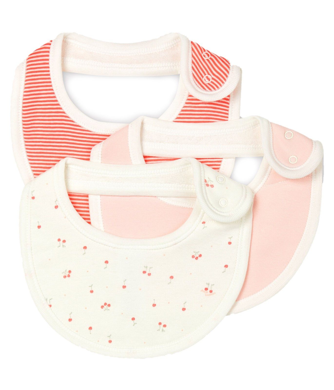 Petit Bateau Lätzchen Petit Bateau Baby Lätzchen 3er Set rosa creme tolles Geschenk
