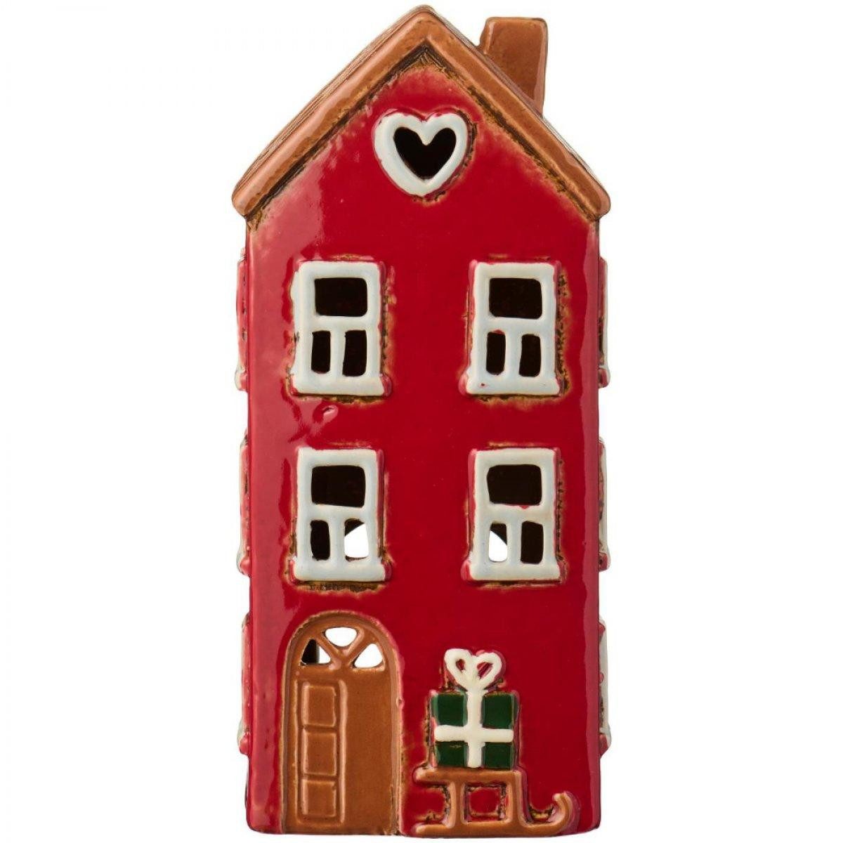 Ib Laursen Kerzenhalter Ib Laursen Haus für Teelicht Stillenat Schlitten bei der Tür (9x8,3x20