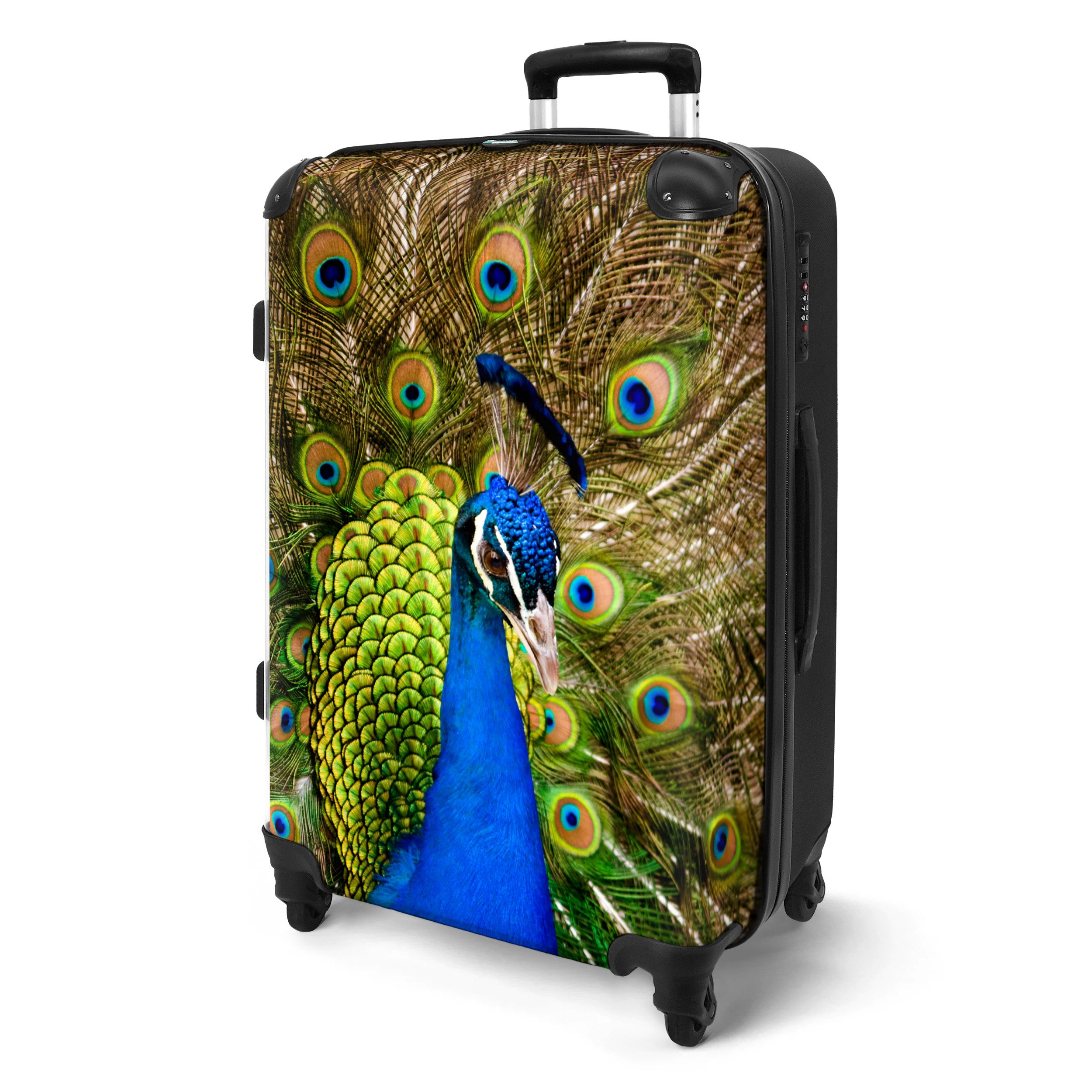NoBoringSuitcases.com© Hartschalen-Trolley Pfau - Tiere - günstig online kaufen