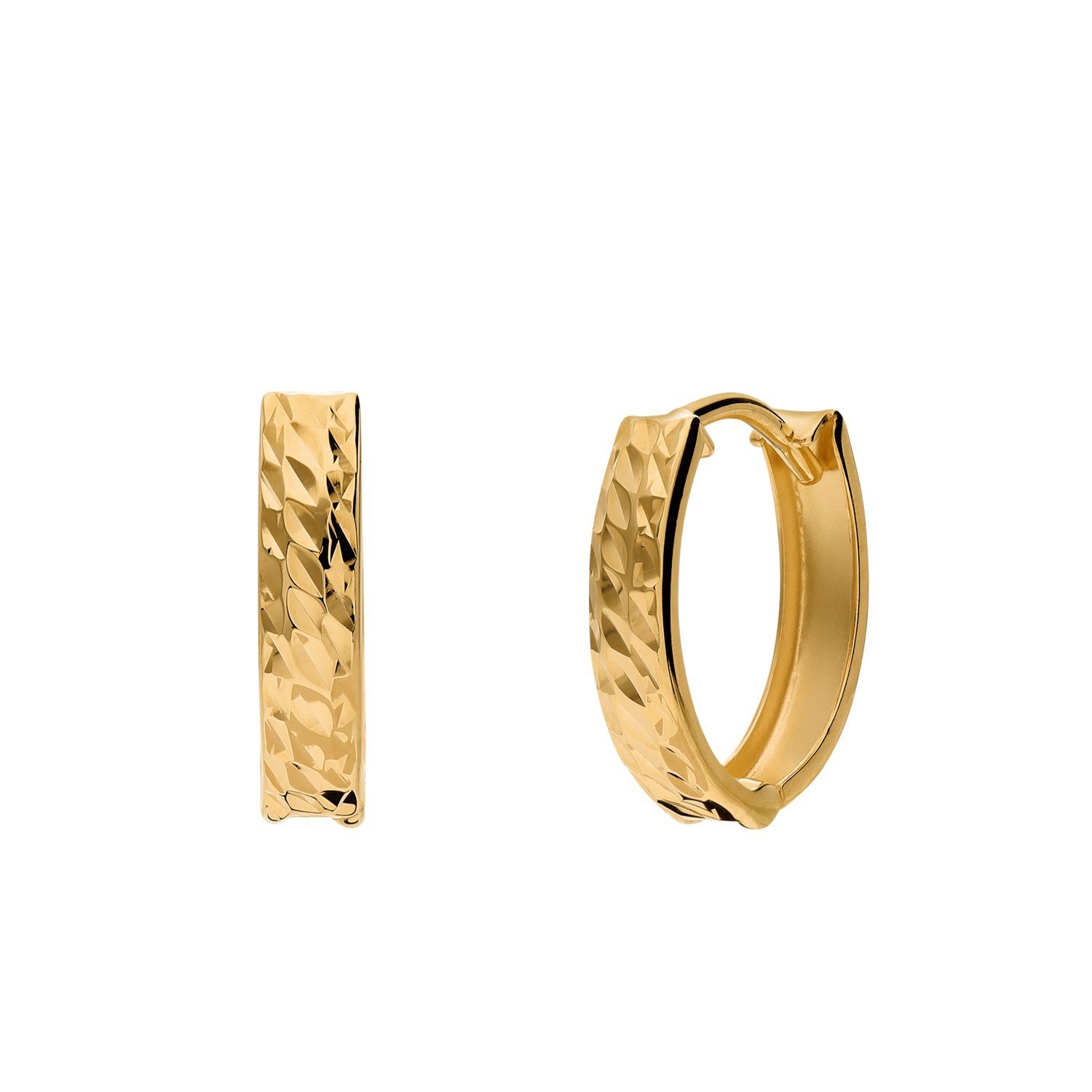 LUCARDI Paar Creolen Ohrring - 585 Gold - Gold - Damen