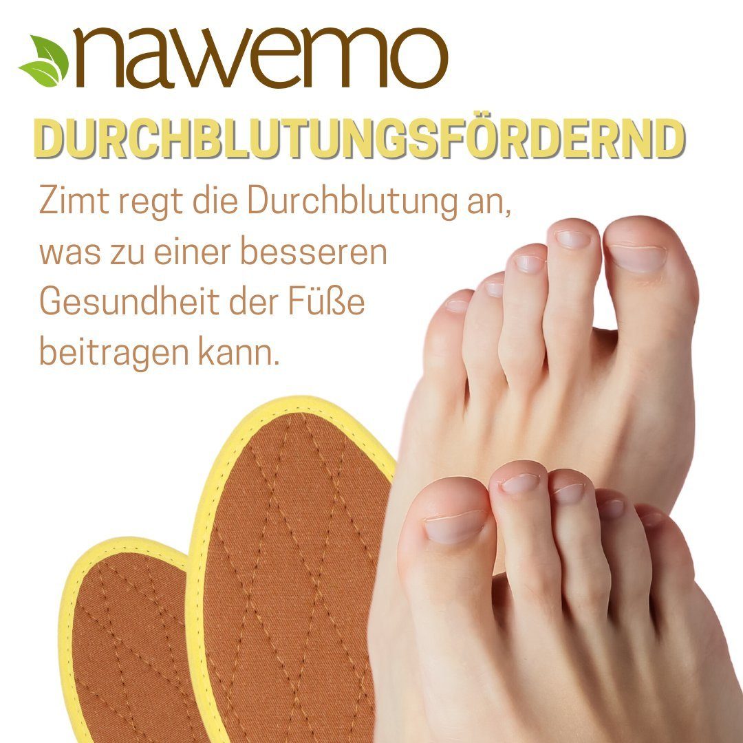 Nawemo Einlegesohlen Zimtsohlen Nawemo "braun", normale Passform, 5er Pack, reduzieren die Schweißbildung, neutralisieren unangenehme Gerüche